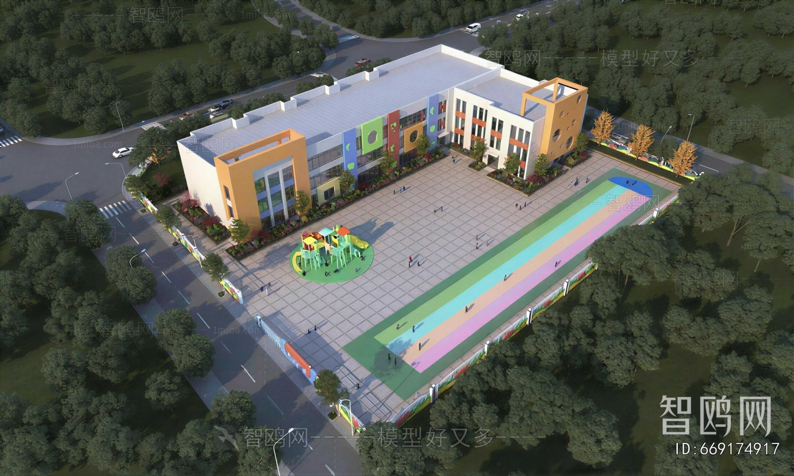 Modern Architectural Bird's-eye View Planning