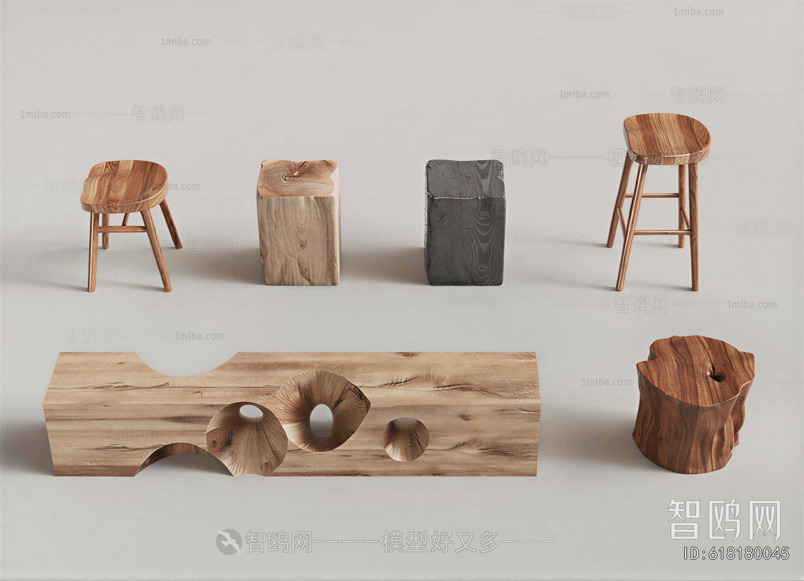 Wabi-sabi Style Stool