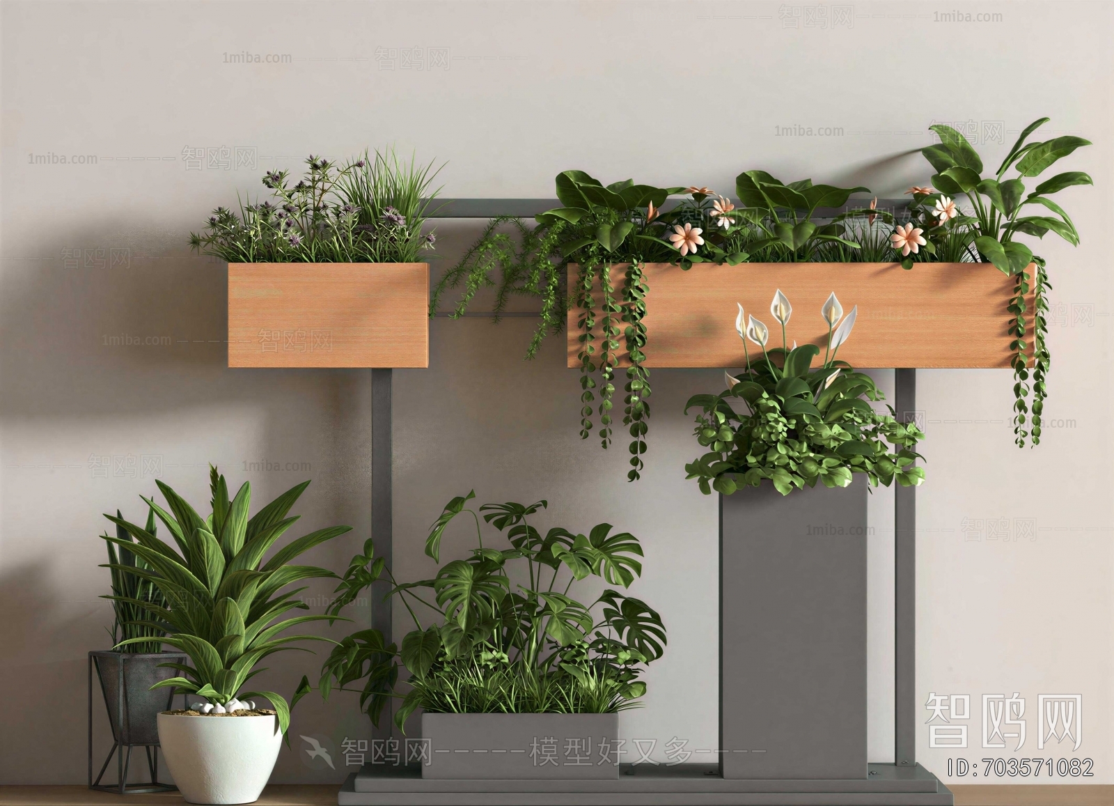 Modern Potted Green Plant