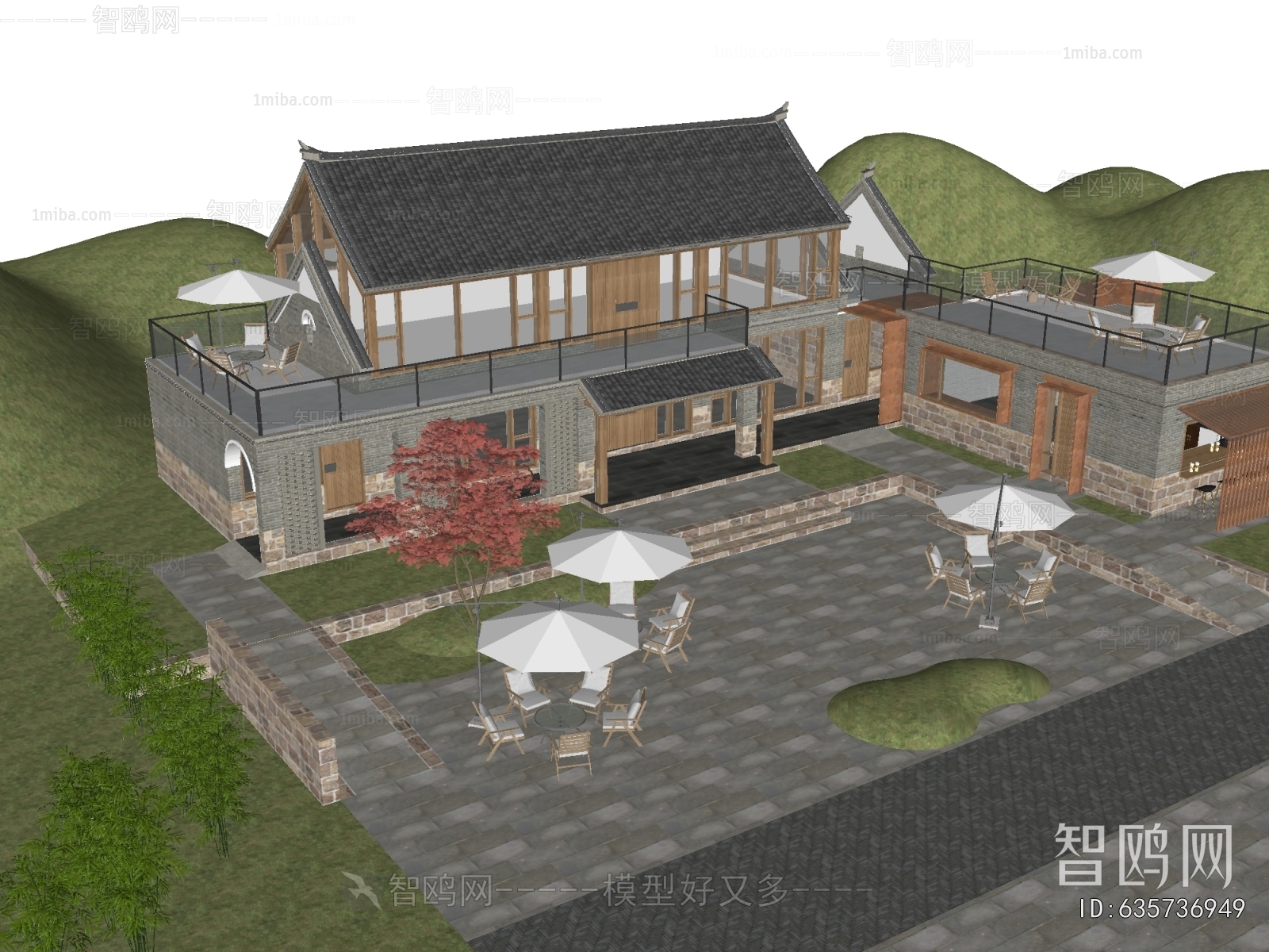 New Chinese Style Appearance Of Commercial Building