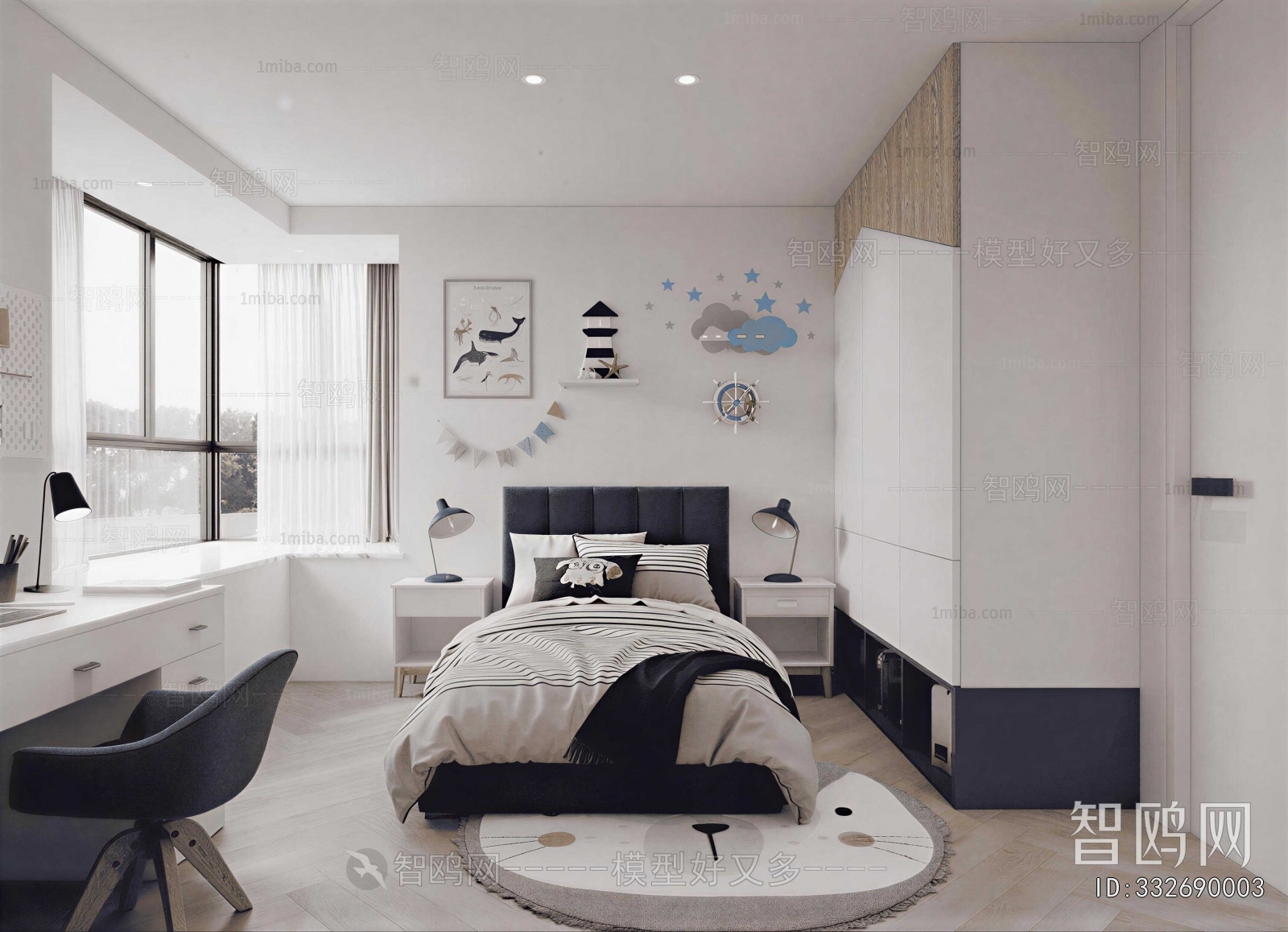 Modern Boy's Room And Son's Room