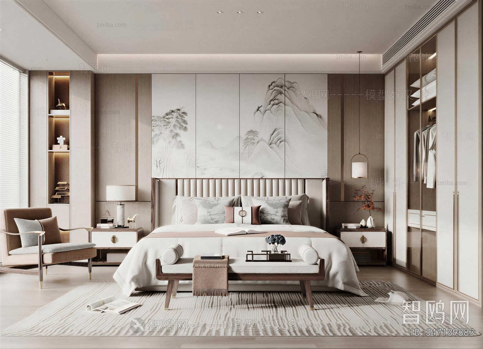 New Chinese Style Bedroom
