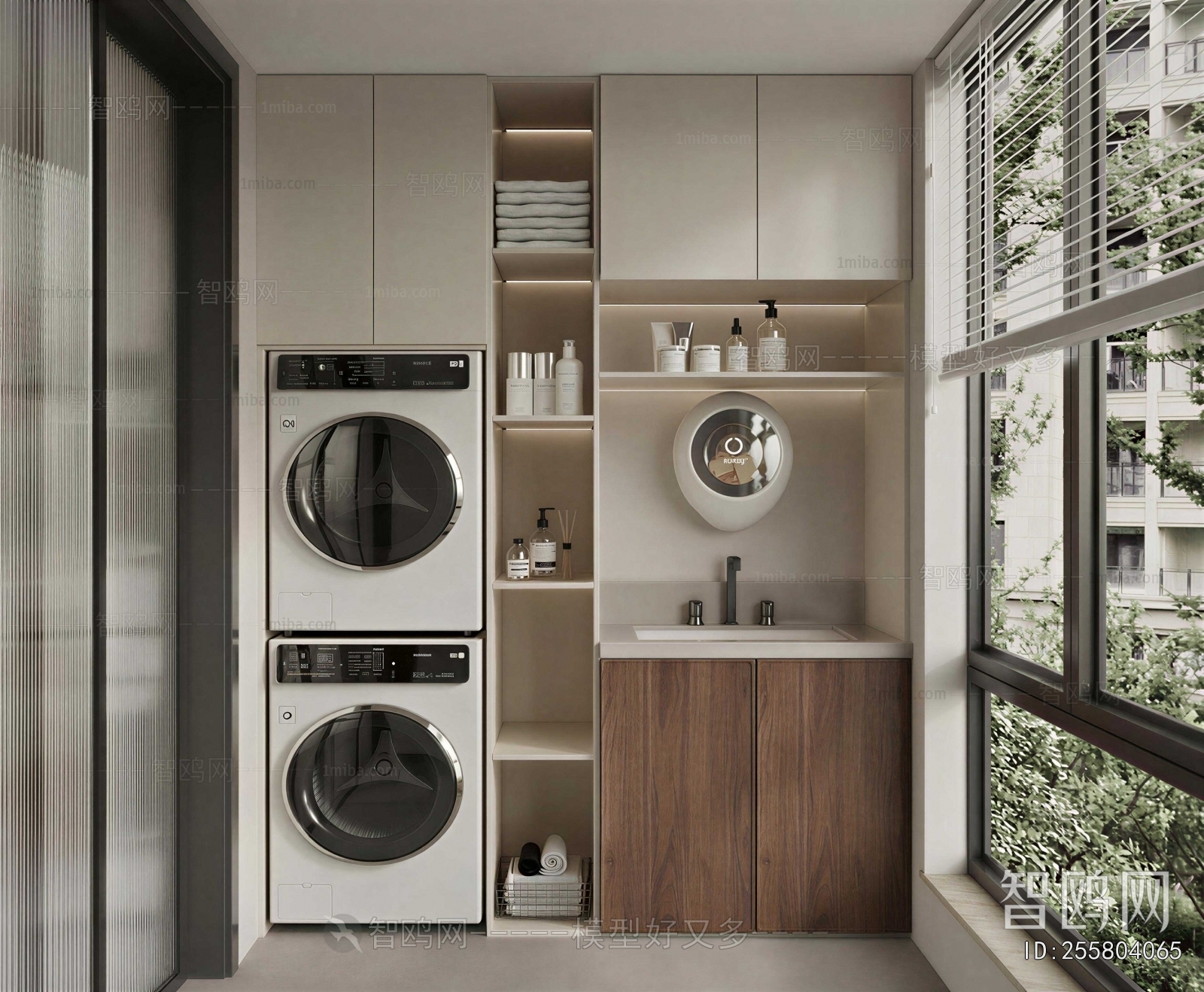 Modern Balcony Laundry Room
