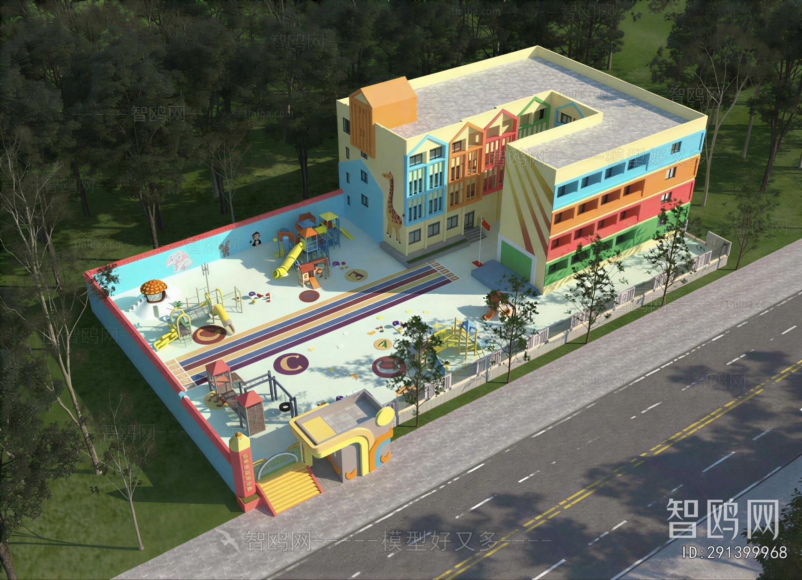 Modern Architectural Bird's-eye View Planning