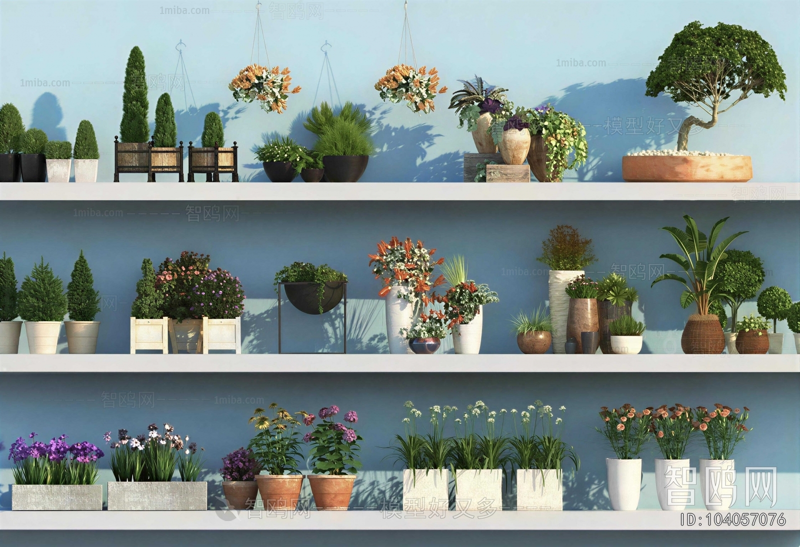 Modern Potted Green Plant