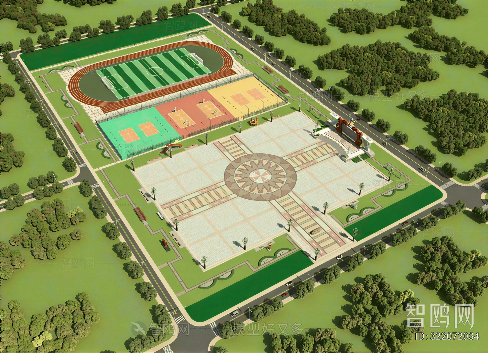 Modern Architectural Bird's-eye View Planning
