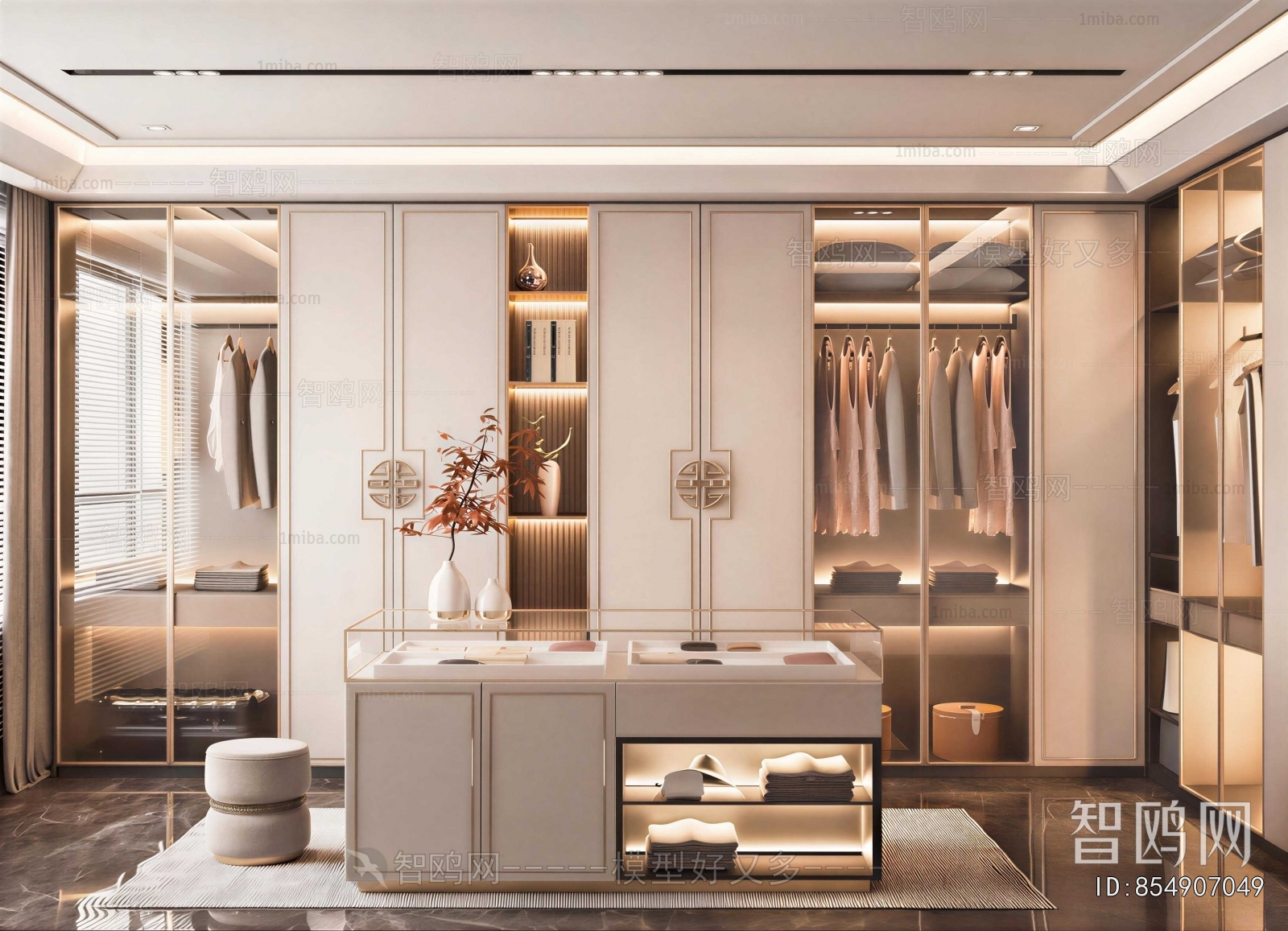New Chinese Style Clothes Storage Area