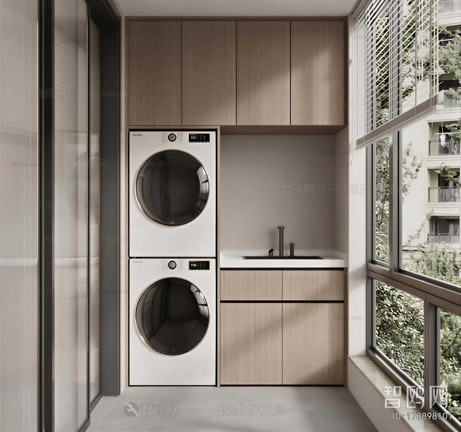Modern Balcony Laundry Room