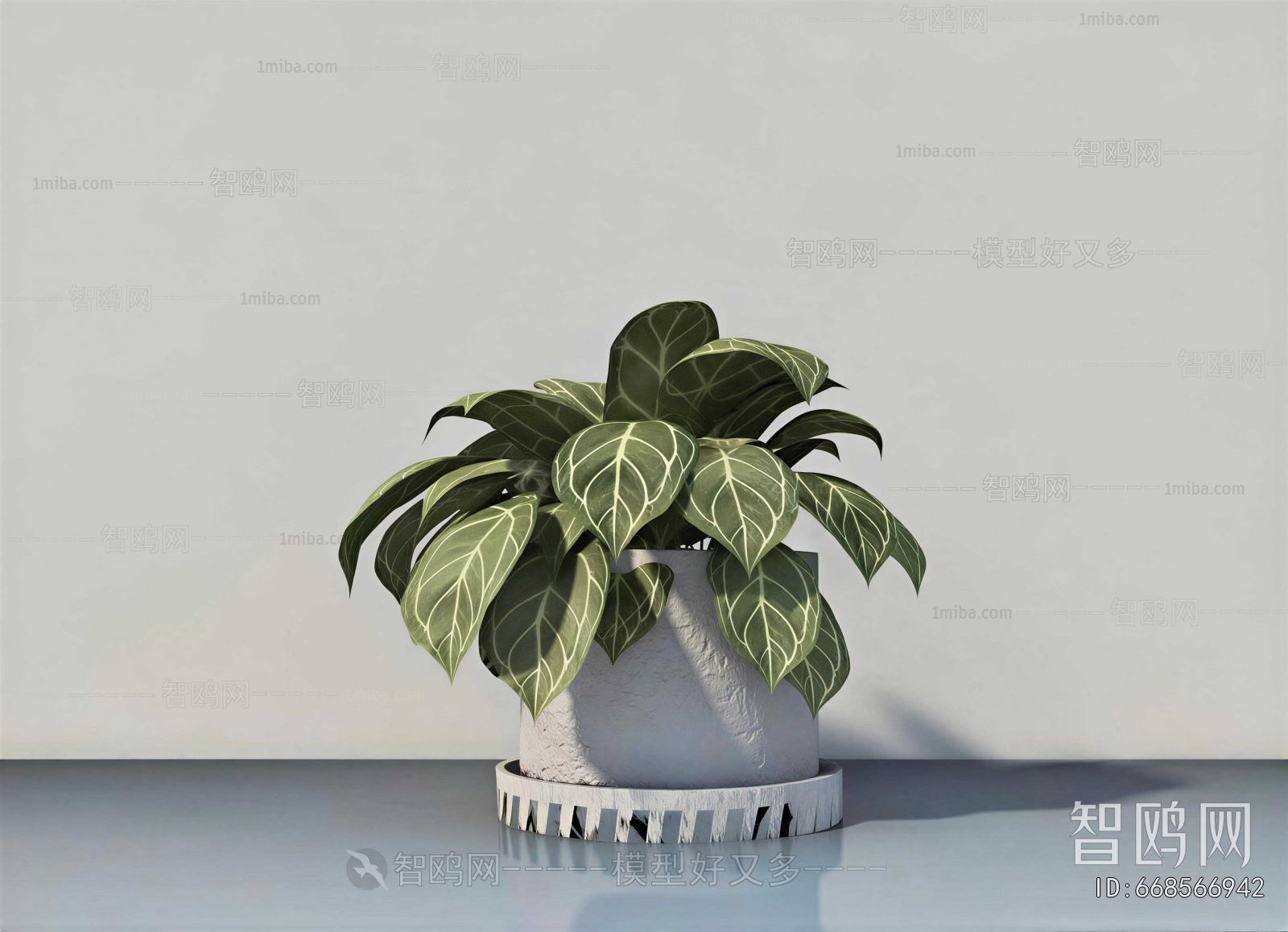 Modern Potted Green Plant