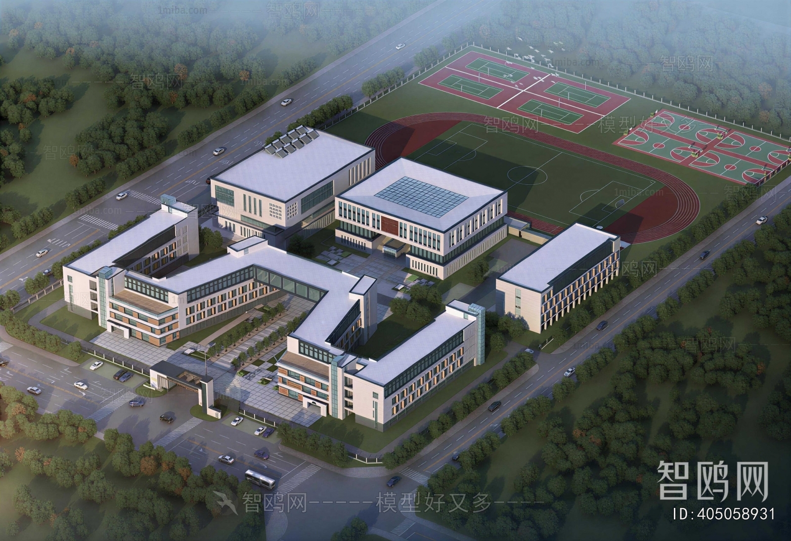 Modern Architectural Bird's-eye View Planning
