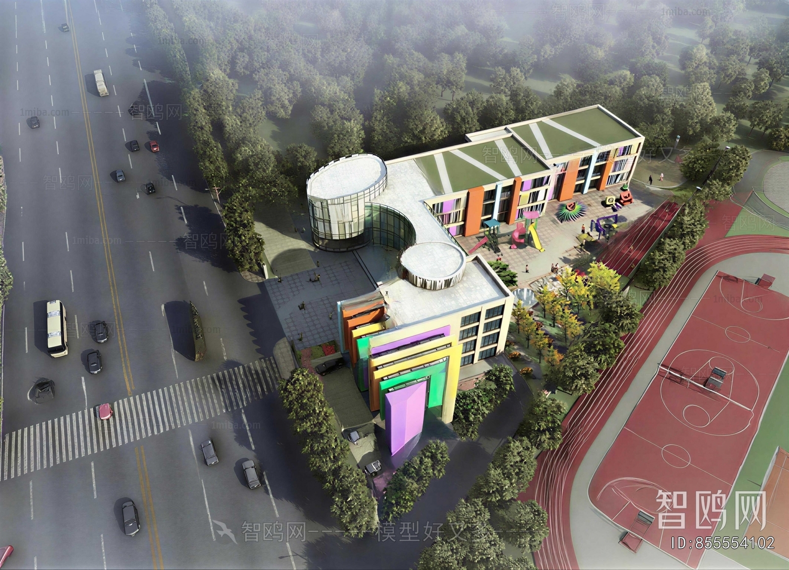 Modern Architectural Bird's-eye View Planning