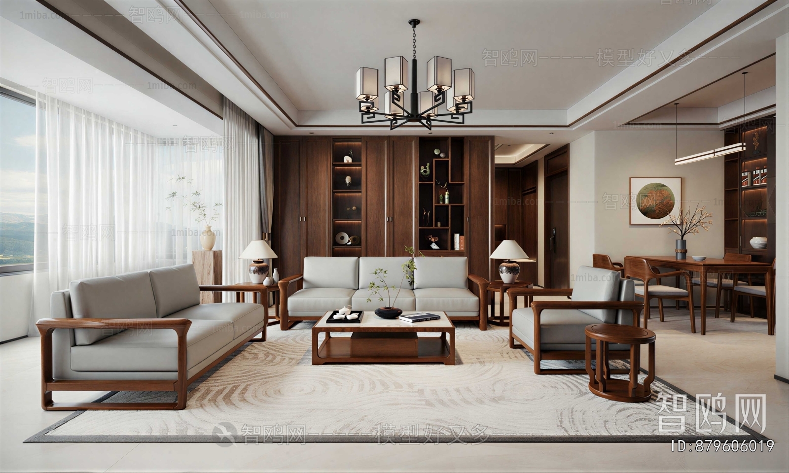 New Chinese Style A Living Room