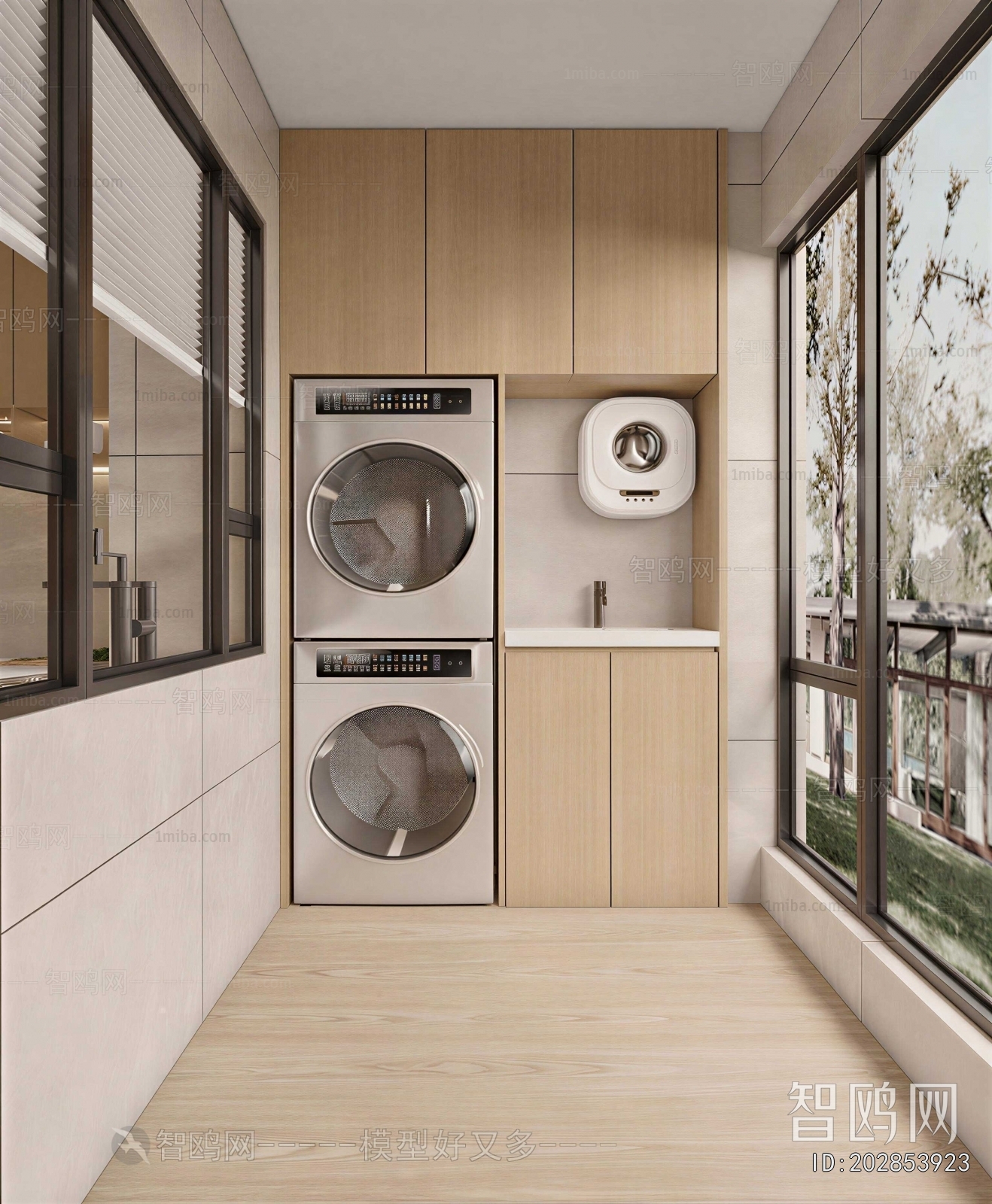 Modern Balcony Laundry Room