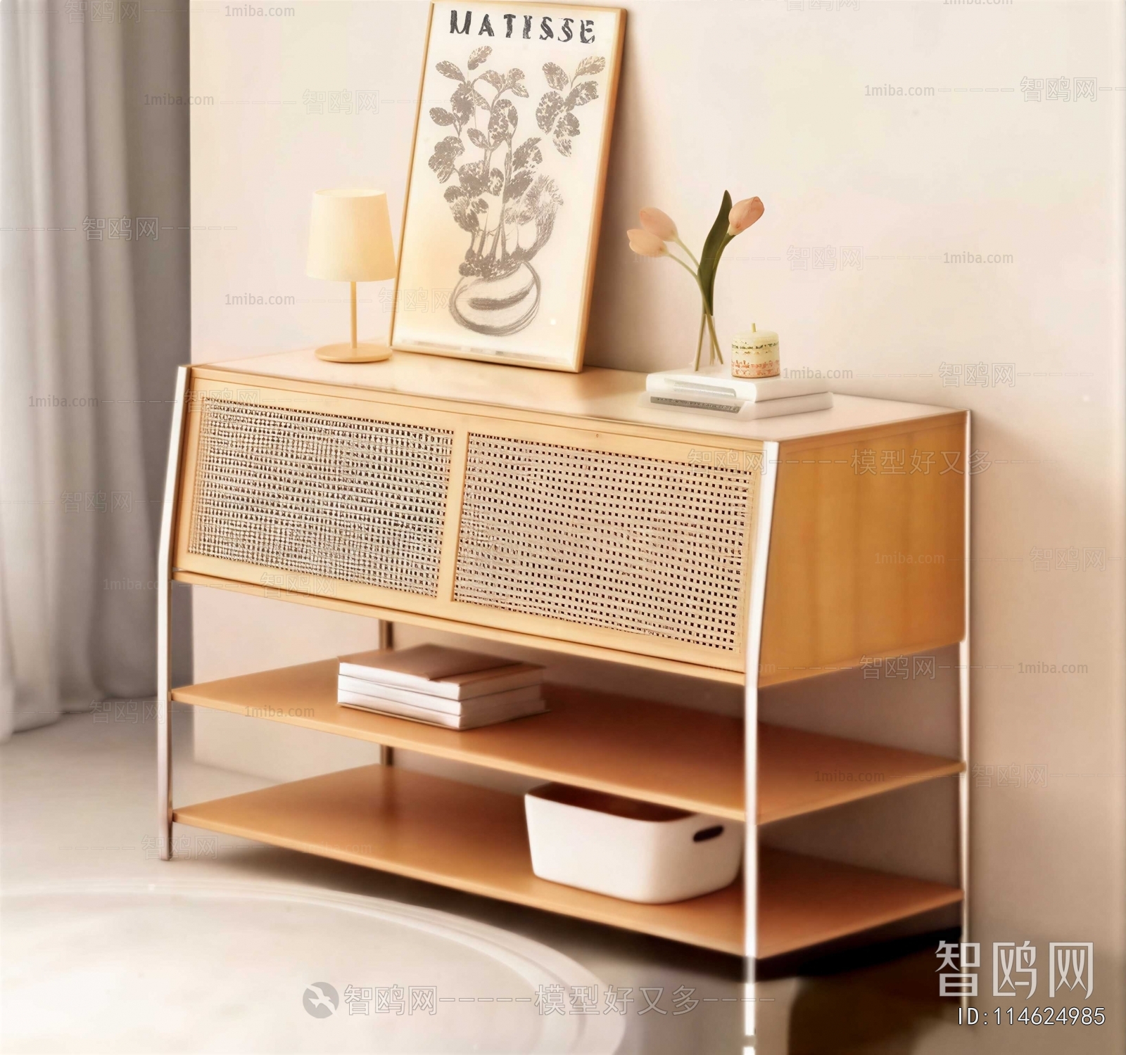 Japanese Style Side Cabinet