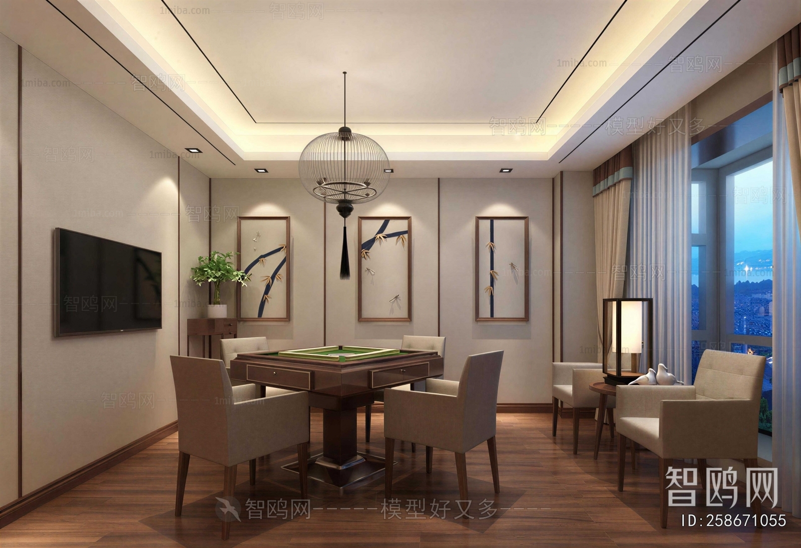 New Chinese Style Chess And Card Room