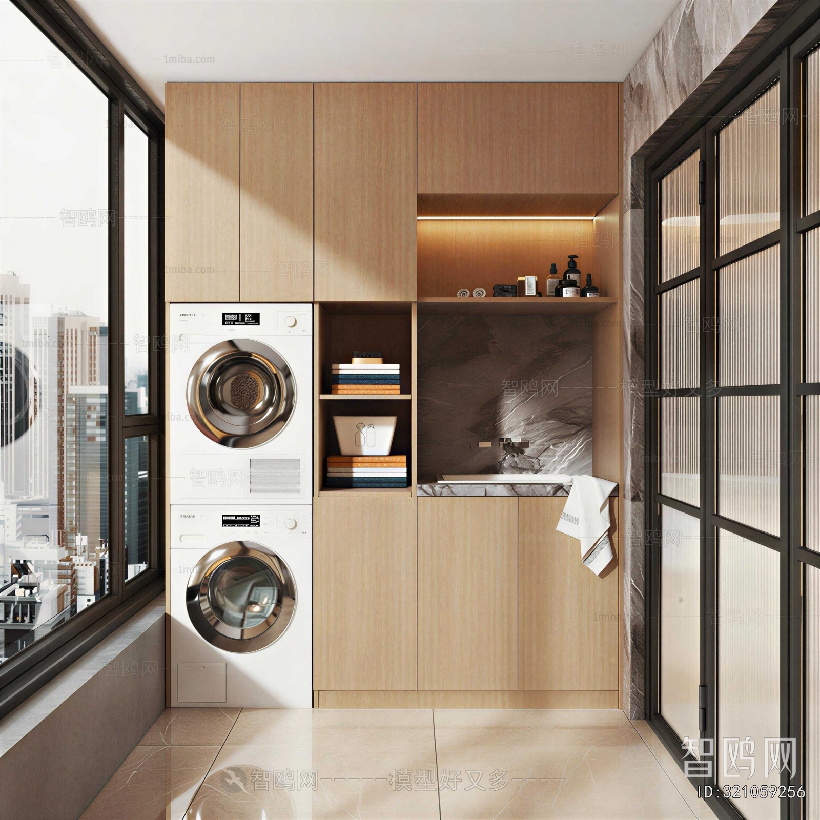 Modern Balcony Laundry Room