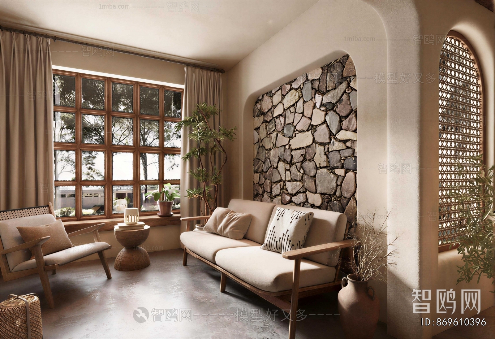 Wabi-sabi Style A Living Room