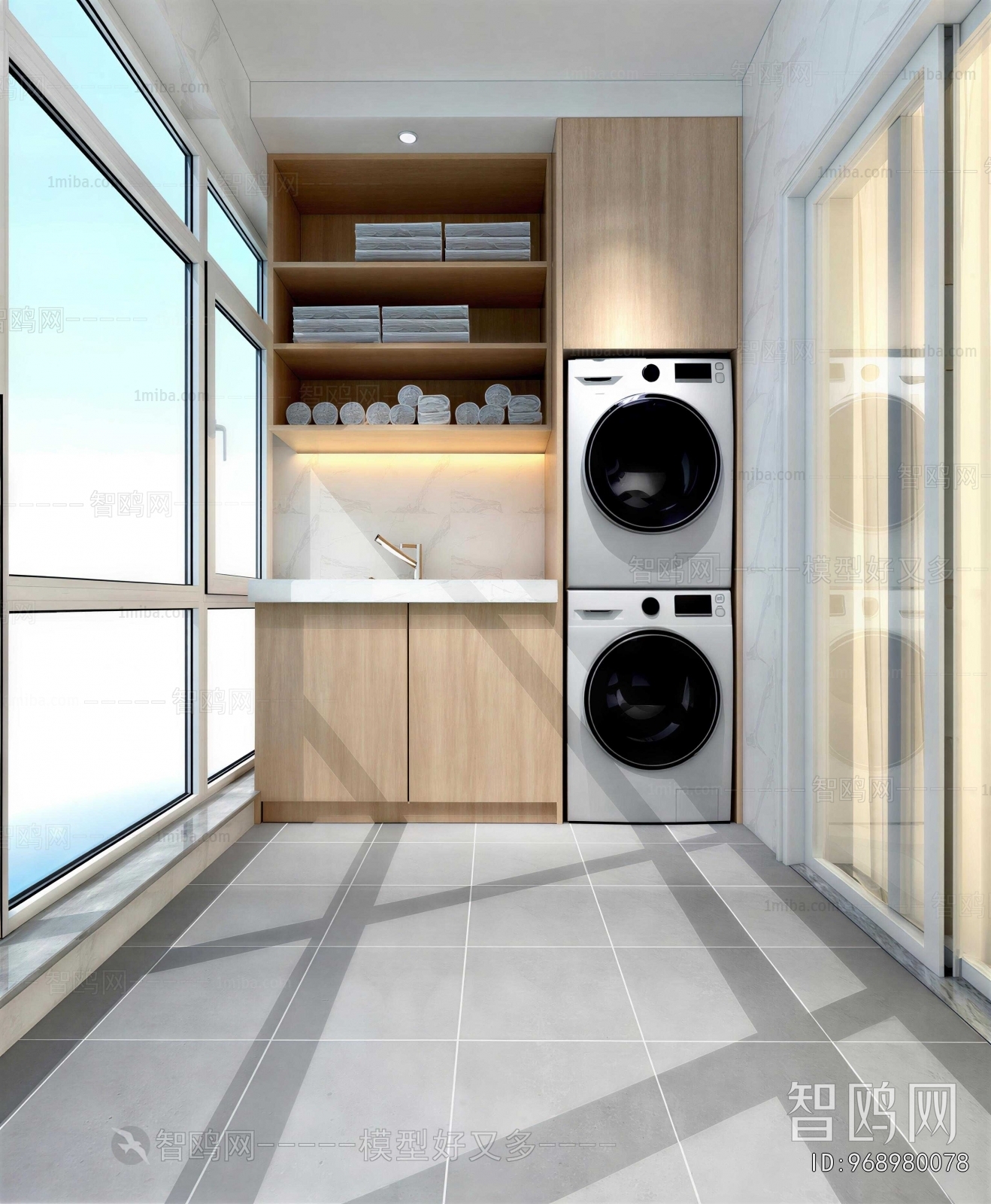 Modern Balcony Laundry Room