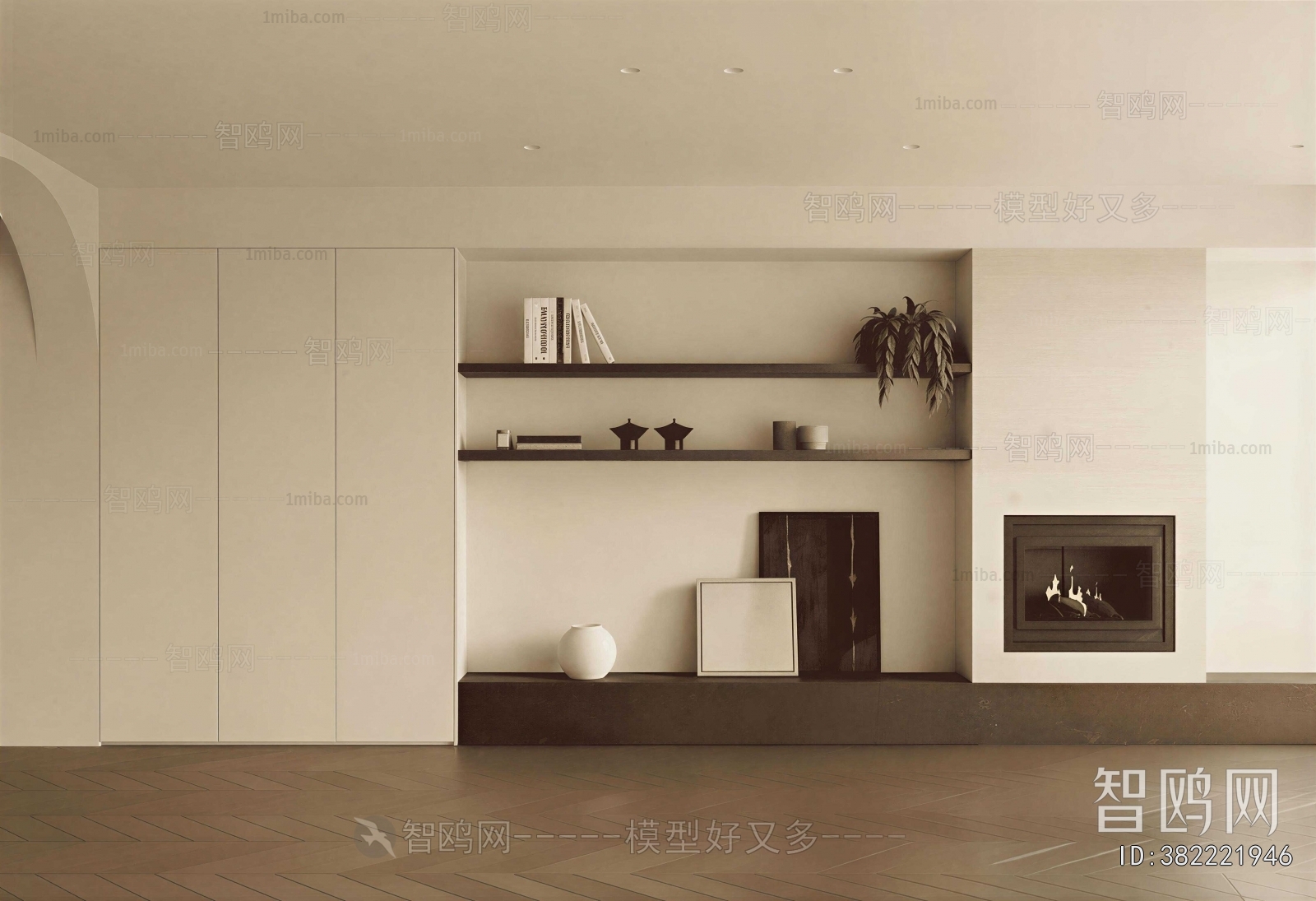 Wabi-sabi Style TV Cabinet