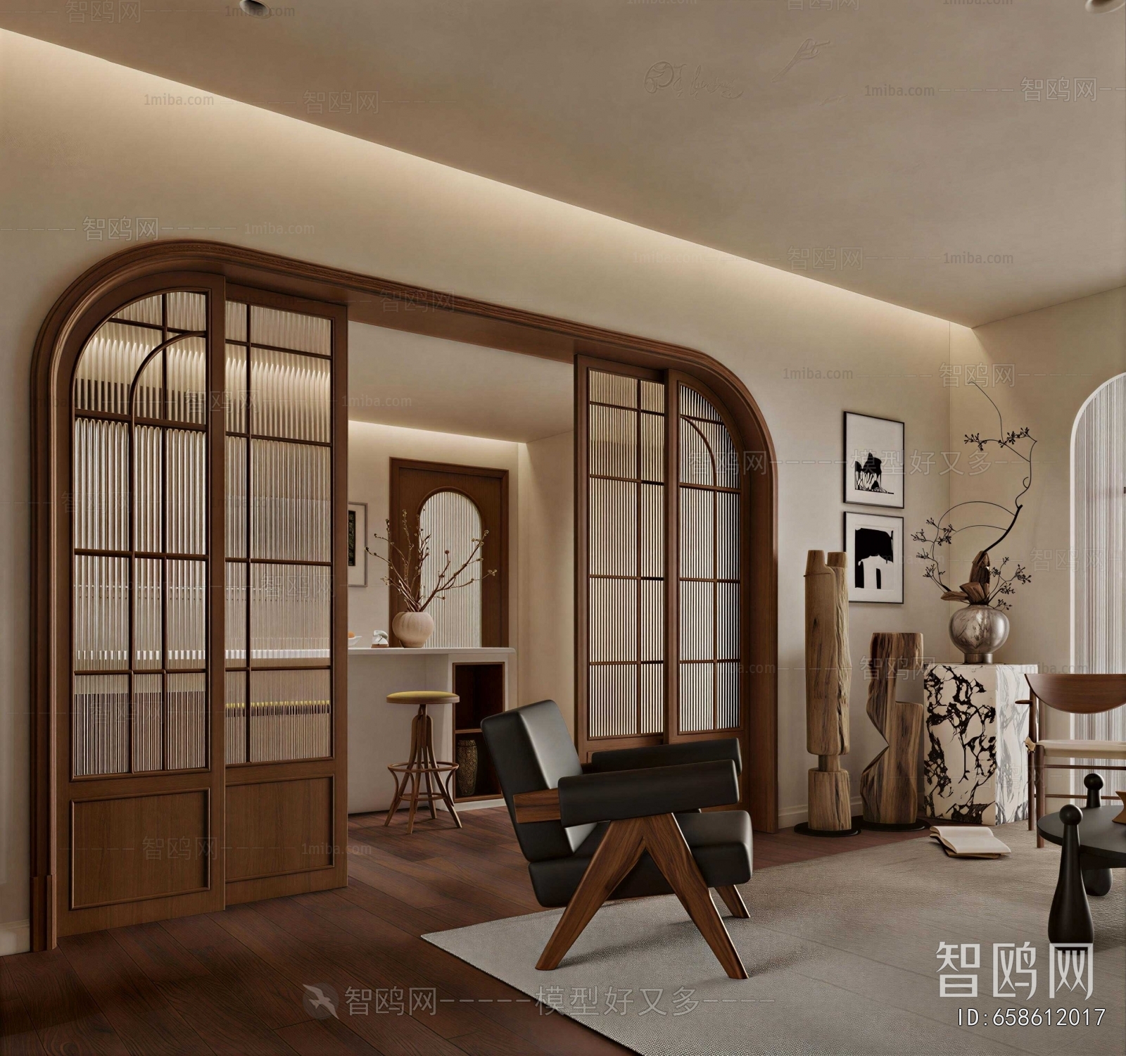 Wabi-sabi Style Sliding Door