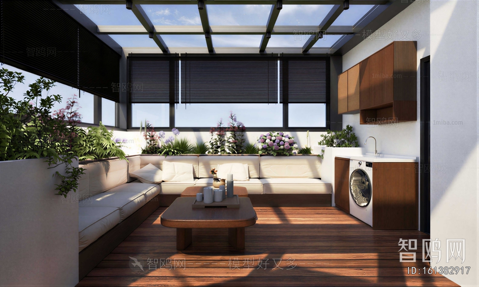 Modern Balcony Laundry Room