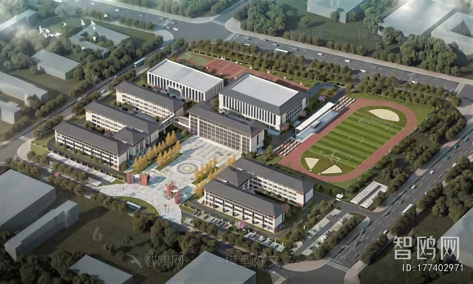 Modern Architectural Bird's-eye View Planning