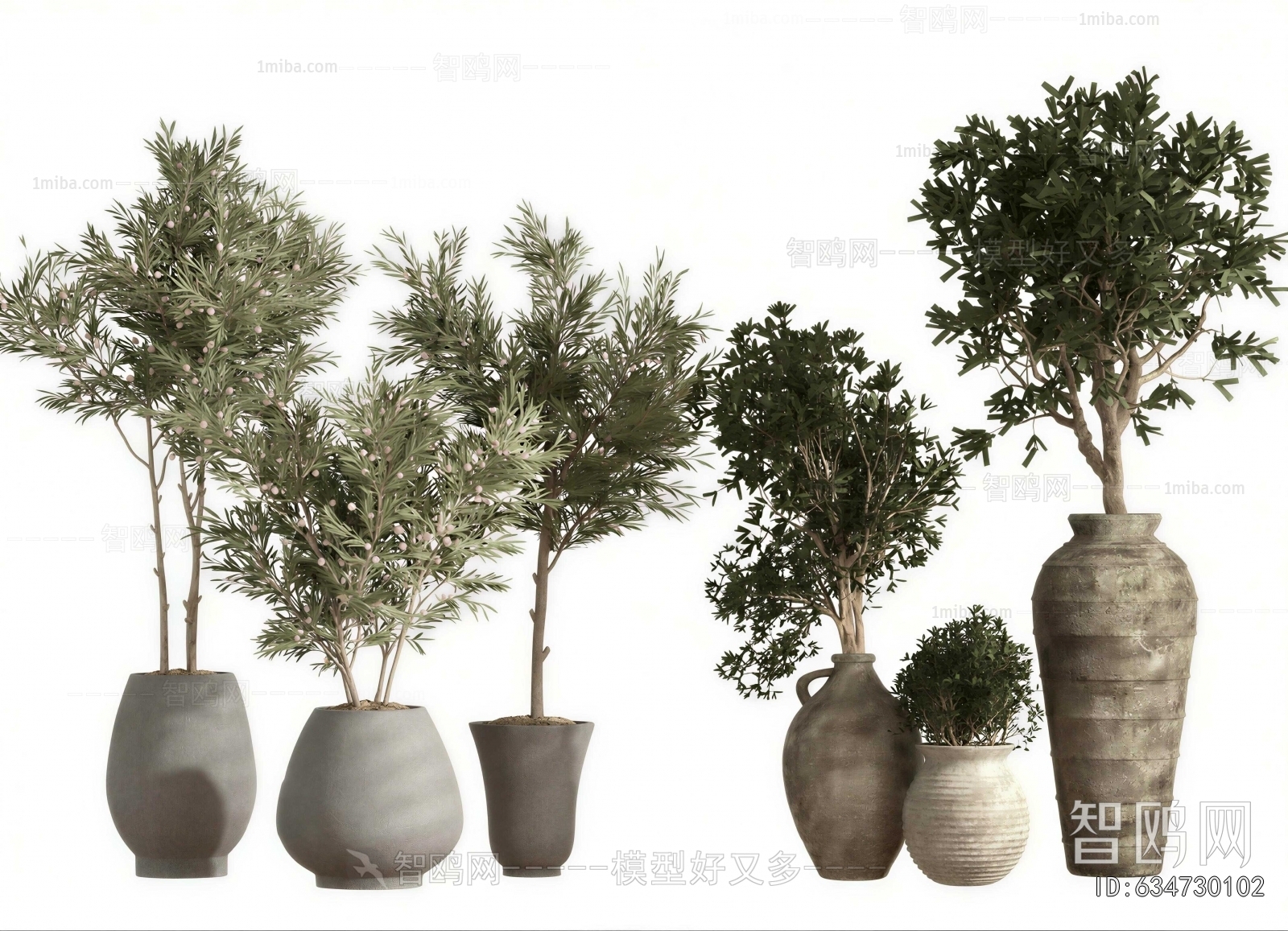 Wabi-sabi Style Ground Green Plant Potted Plants