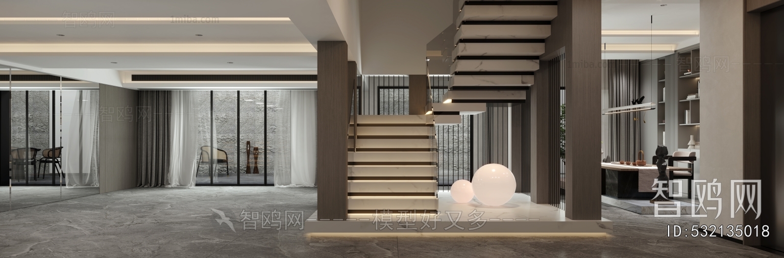 Modern Wabi-sabi Style Study Space