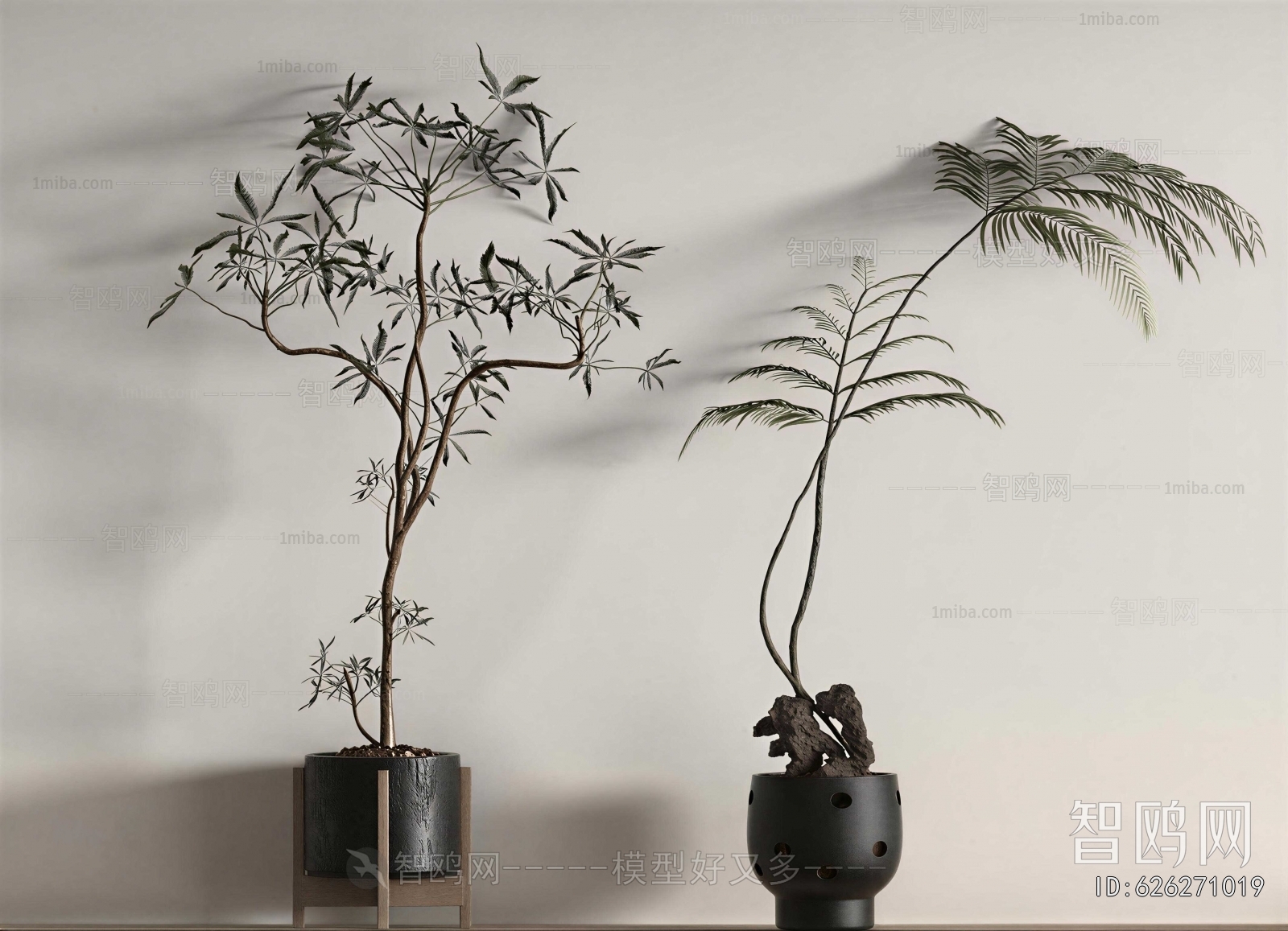 Modern Ground Green Plant Potted Plants