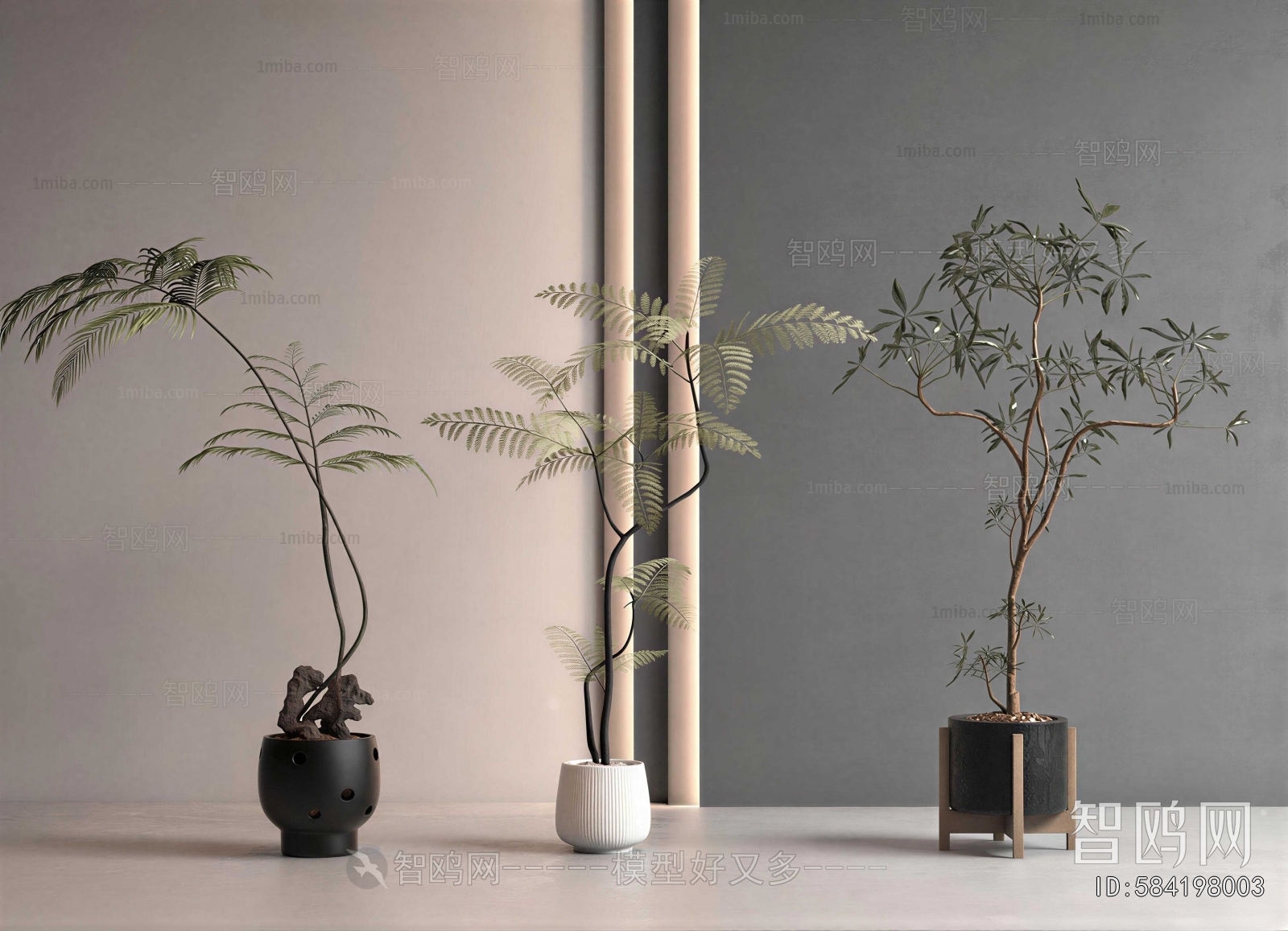 Modern Ground Green Plant Potted Plants