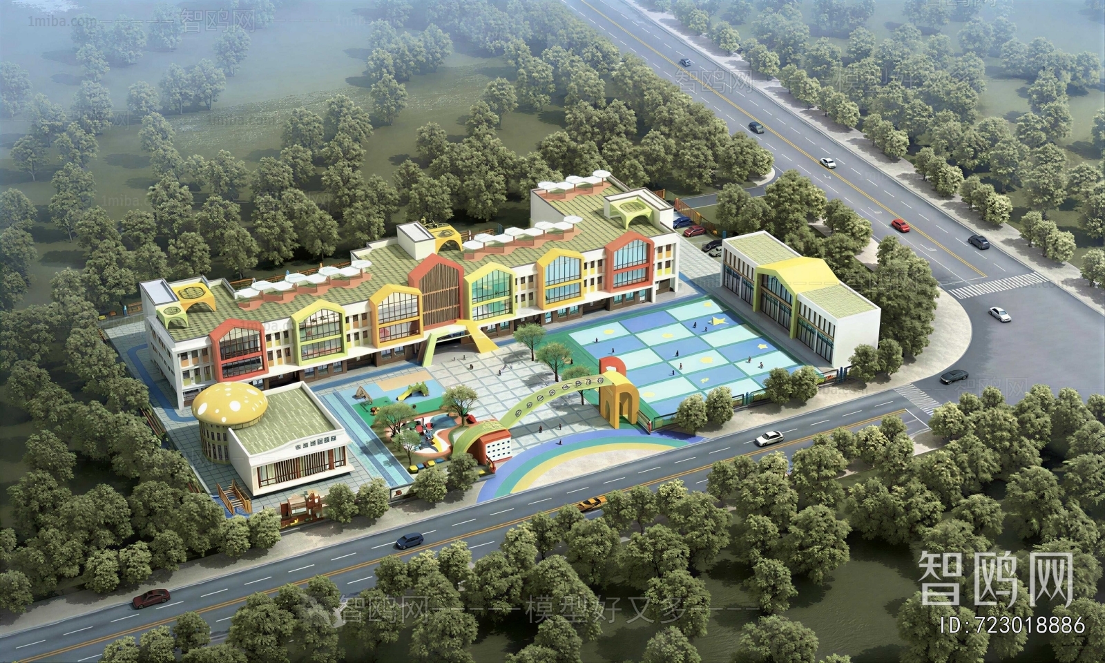Modern Architectural Bird's-eye View Planning
