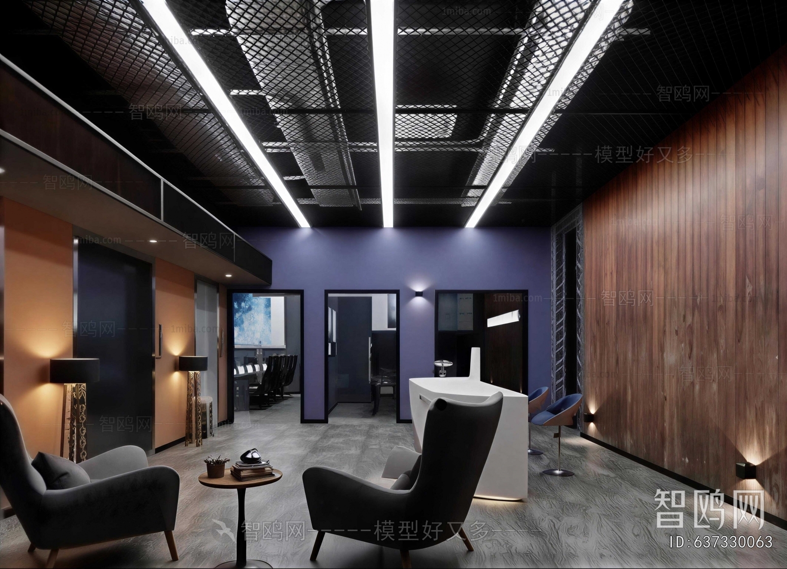 Industrial Style Office Reception Desk