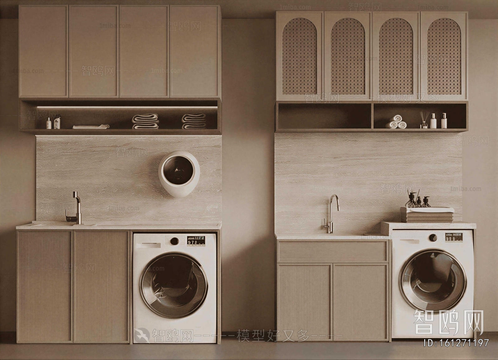 Wabi-sabi Style Laundry Cabinet