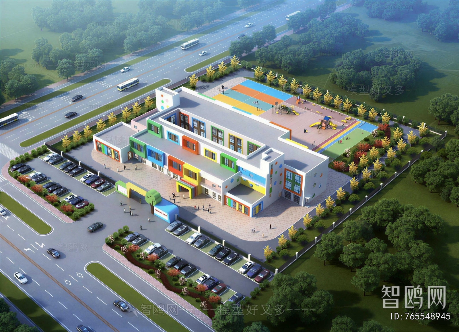 Modern Architectural Bird's-eye View Planning