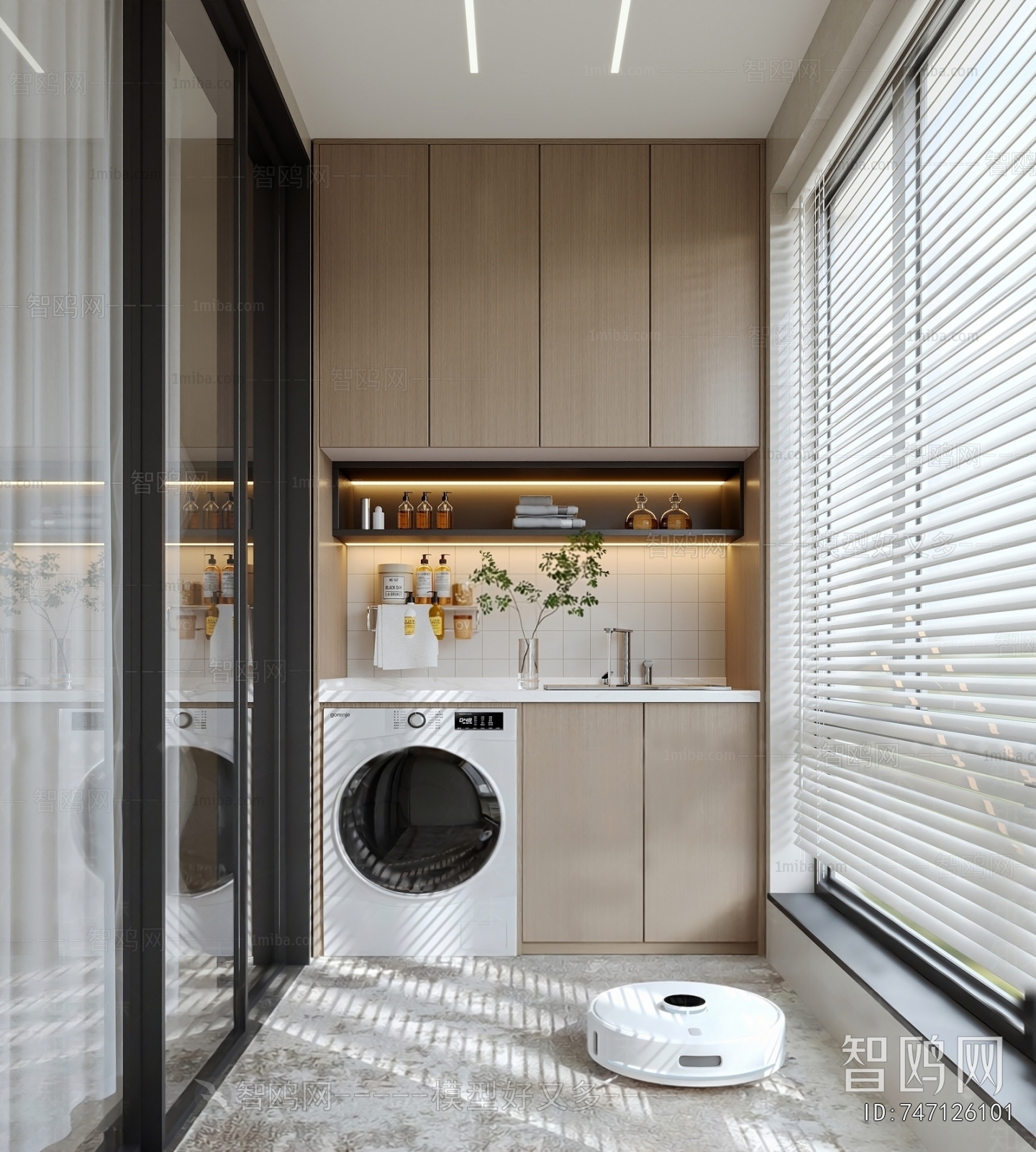 Modern Balcony Laundry Room