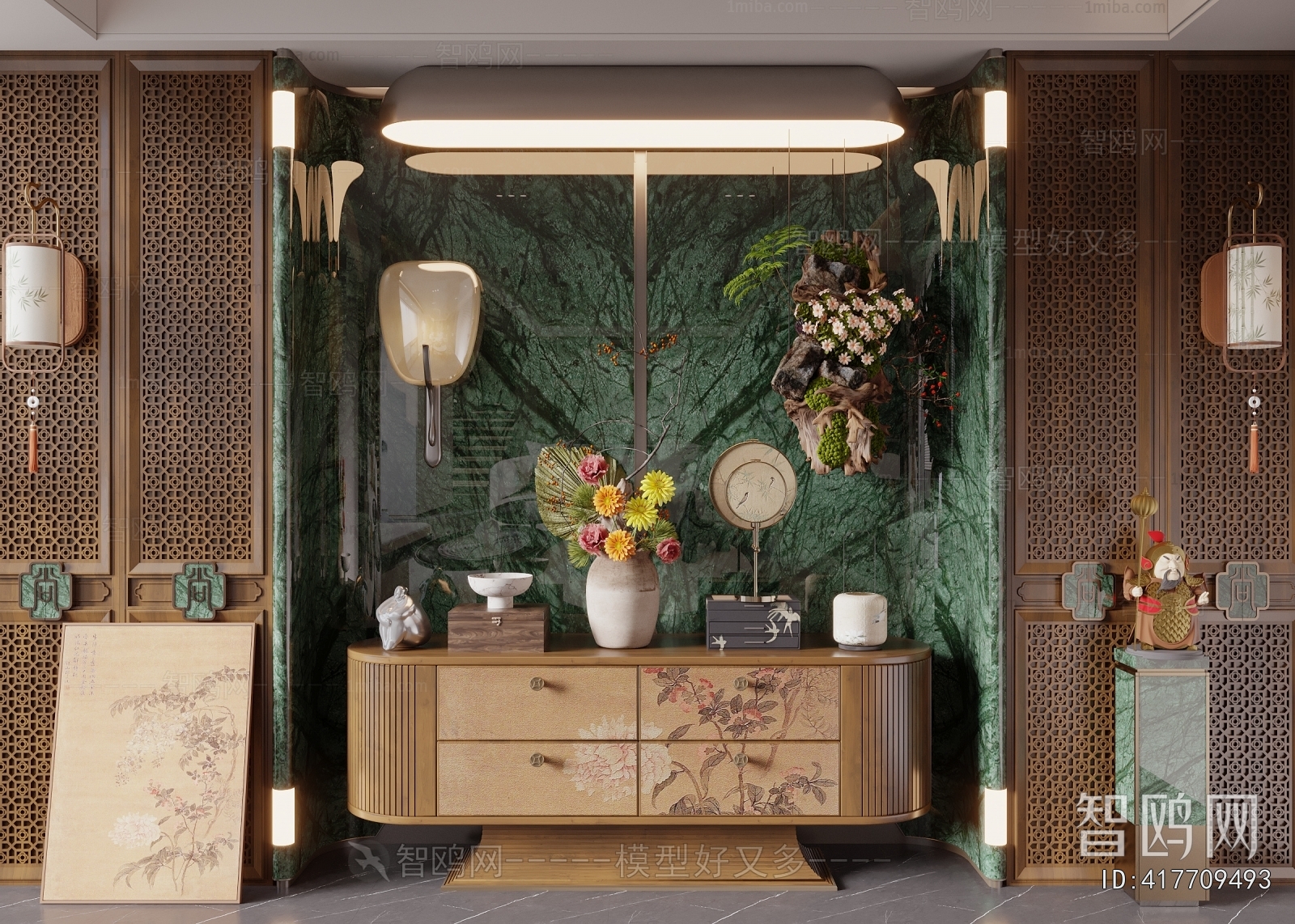 New Chinese Style Entrance Cabinet