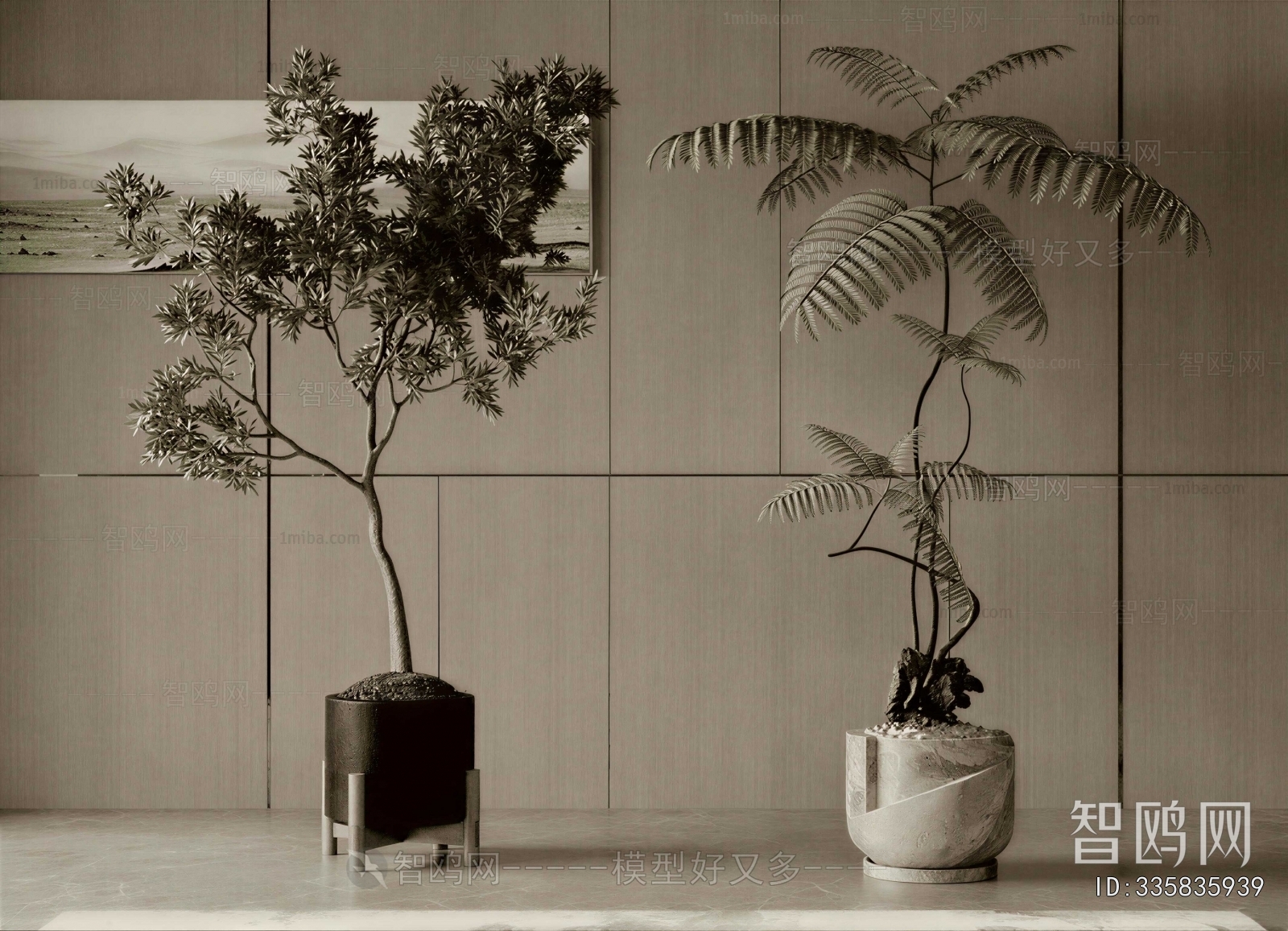 Modern Ground Green Plant Potted Plants
