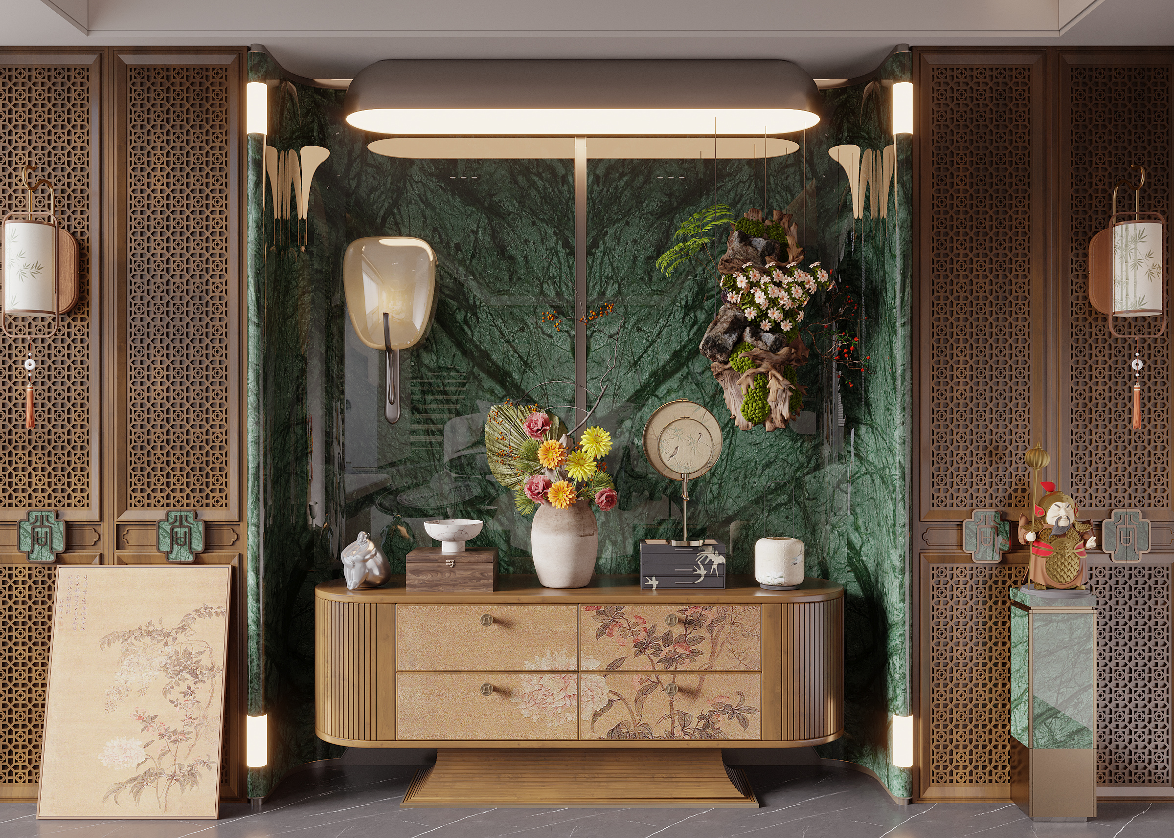 New Chinese Style Entrance Cabinet