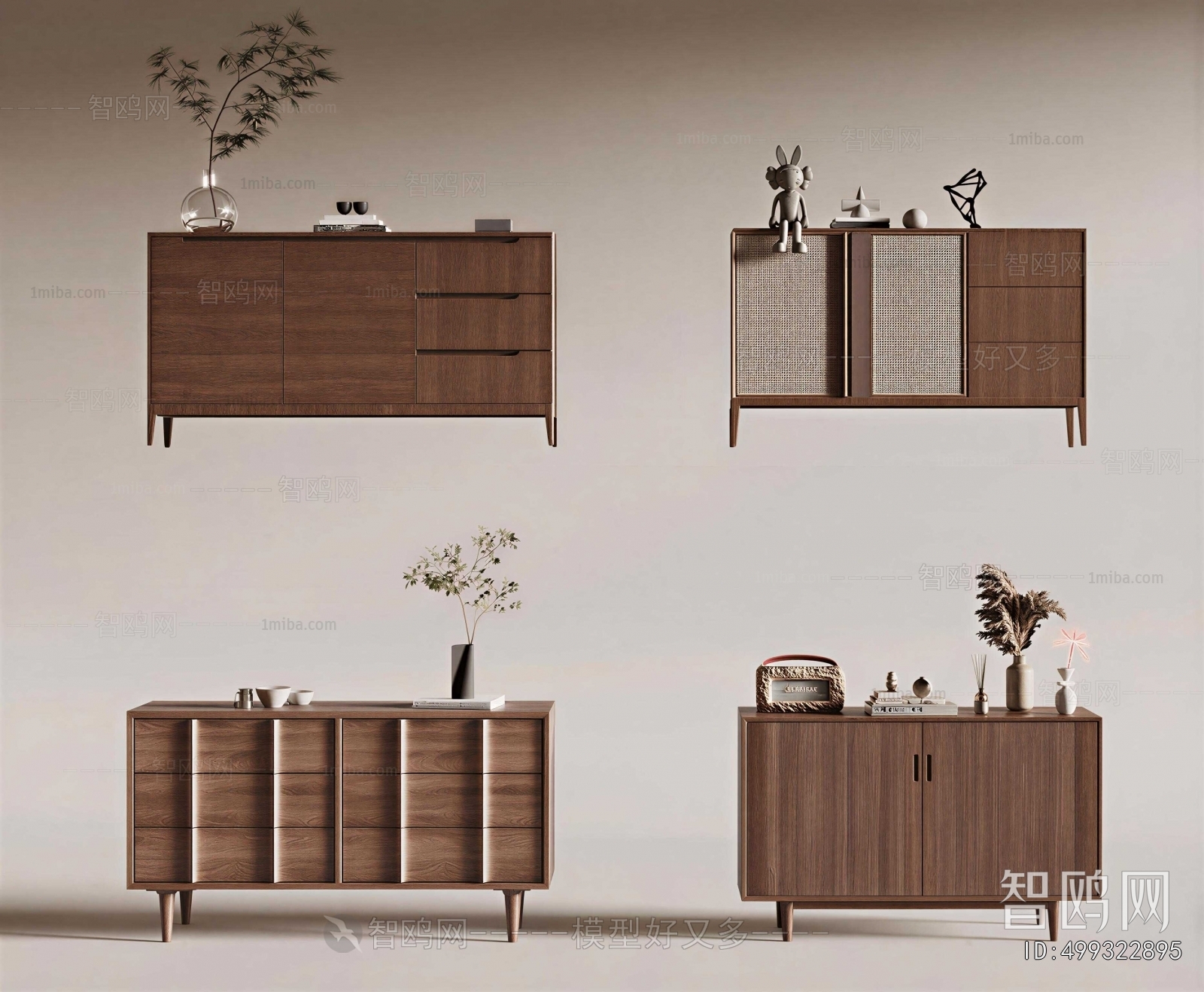 Wabi-sabi Style Side Cabinet