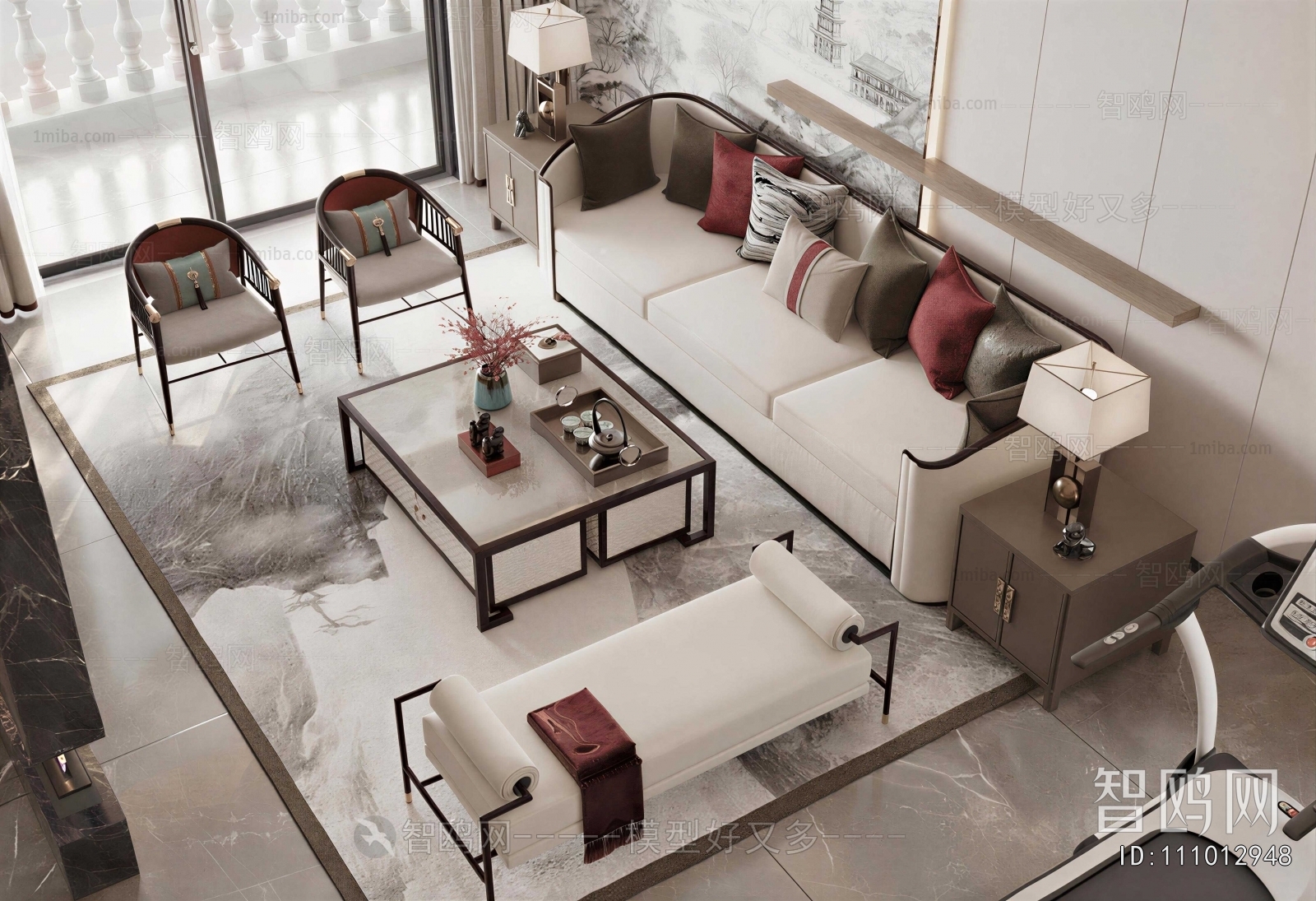 New Chinese Style Sofa Combination