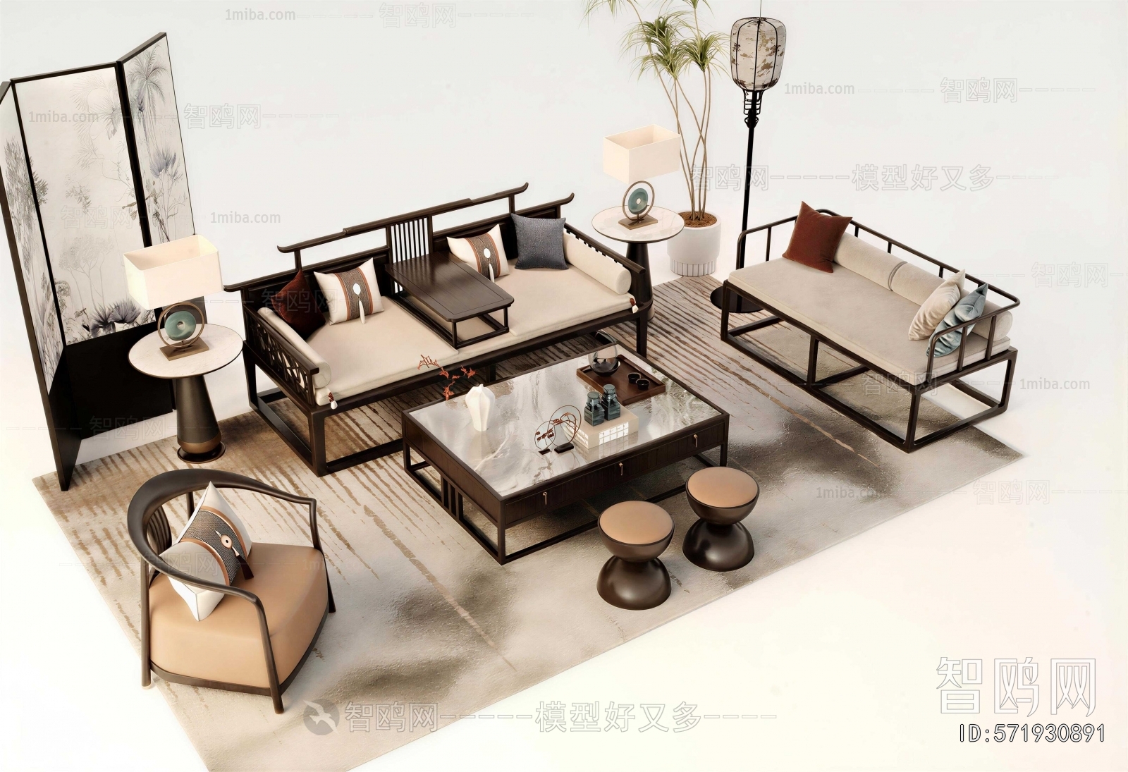New Chinese Style Sofa Combination