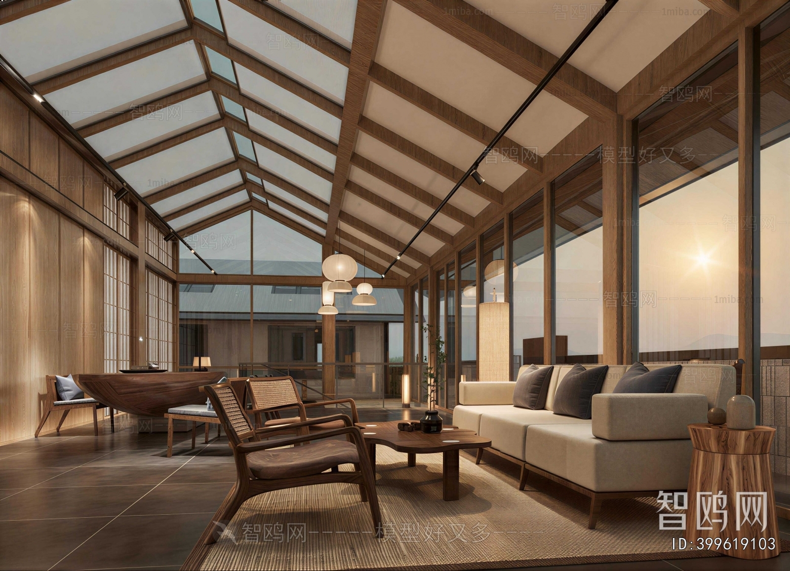 New Chinese Style A Living Room