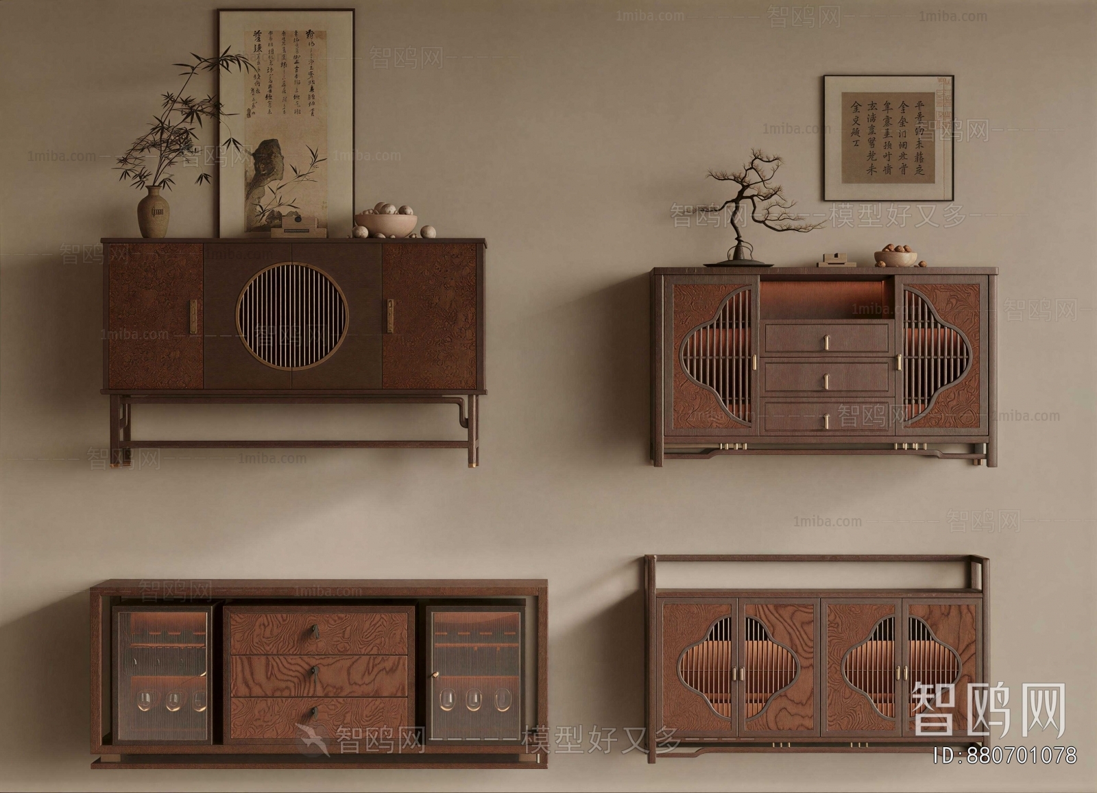 New Chinese Style Side Cabinet