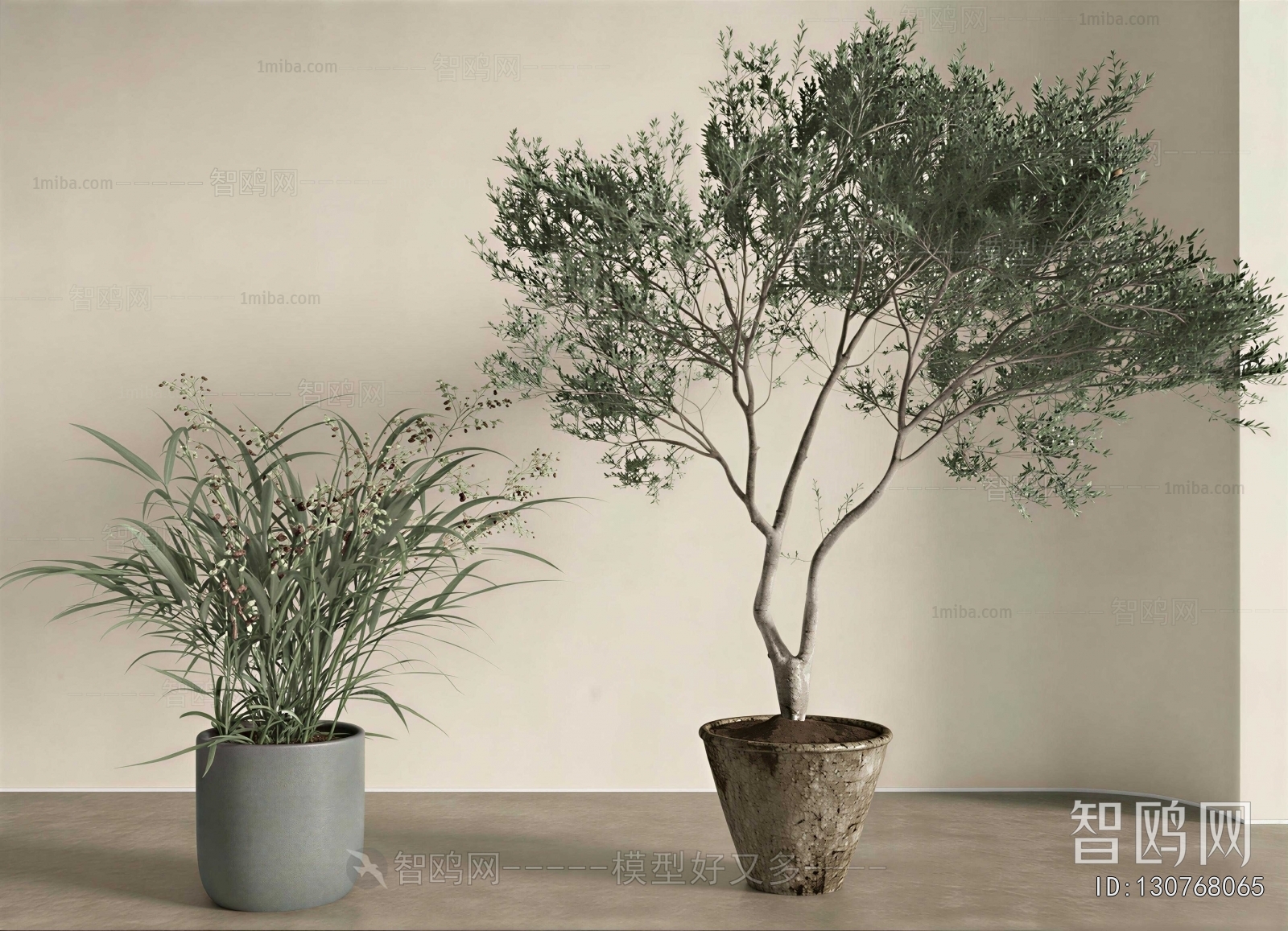 Wabi-sabi Style Ground Green Plant Potted Plants