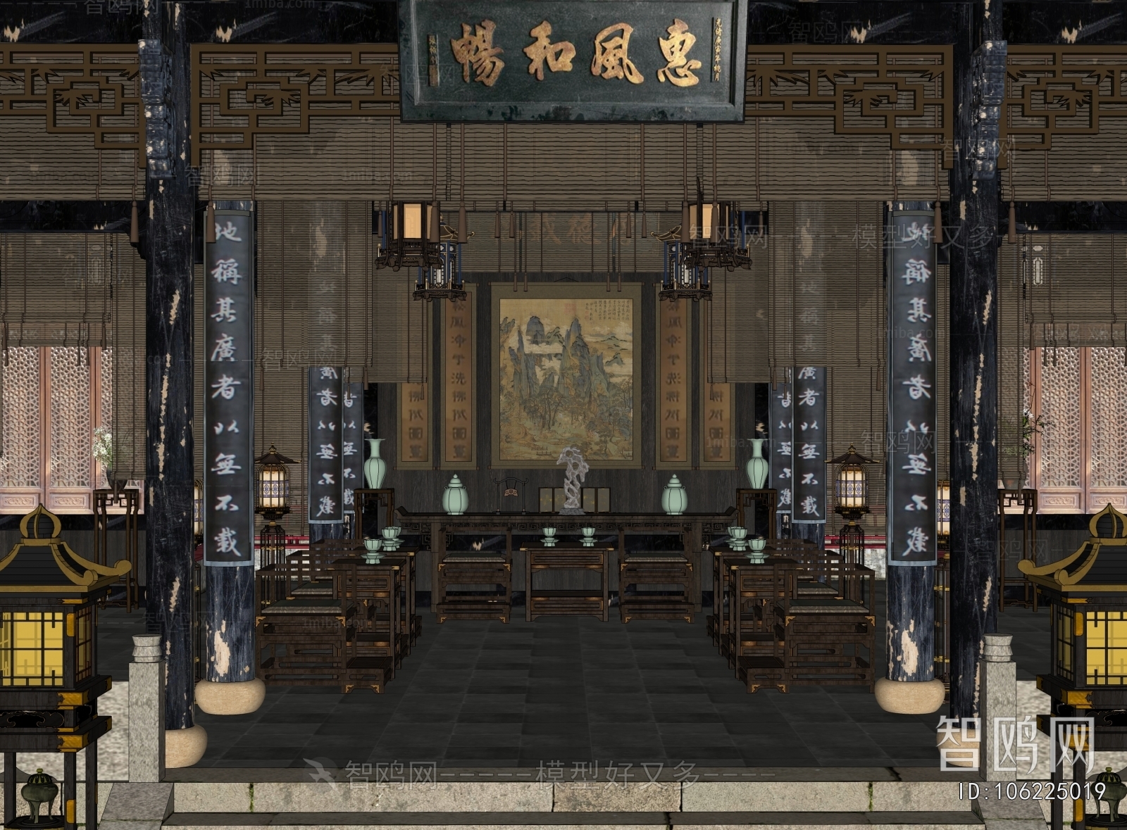 New Chinese Style Ancient Architectural Buildings