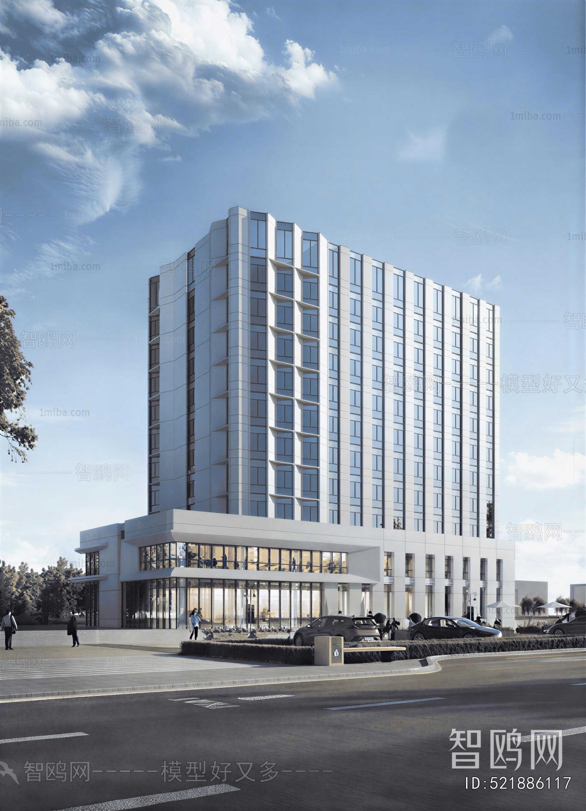New Chinese Style Appearance Of Commercial Building