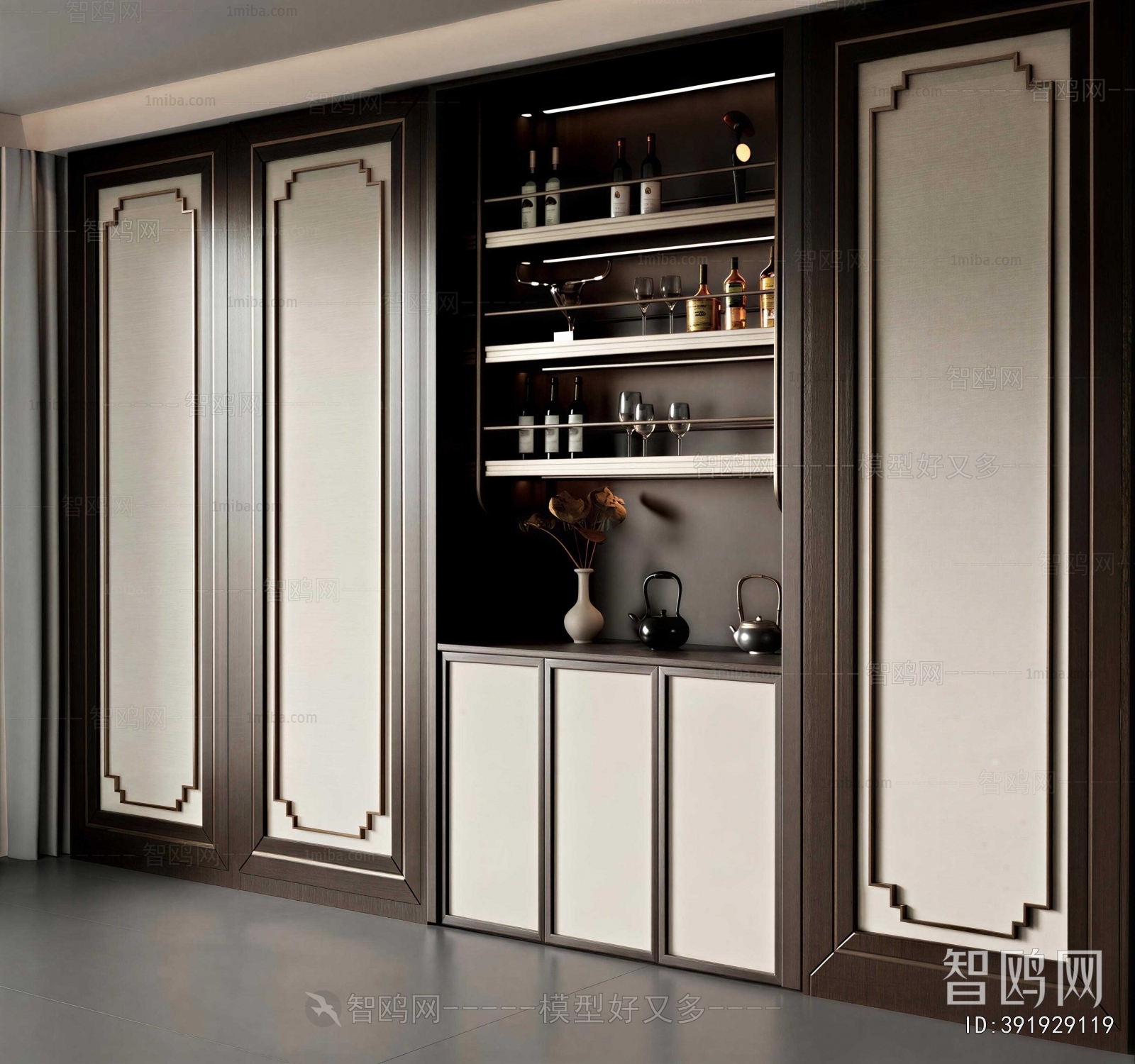 New Chinese Style Wine Cabinet