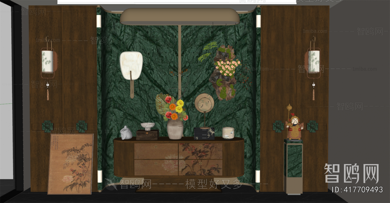 New Chinese Style Entrance Cabinet