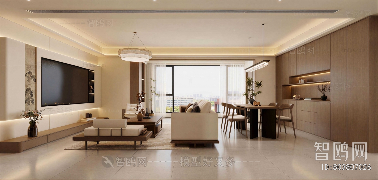 New Chinese Style A Living Room