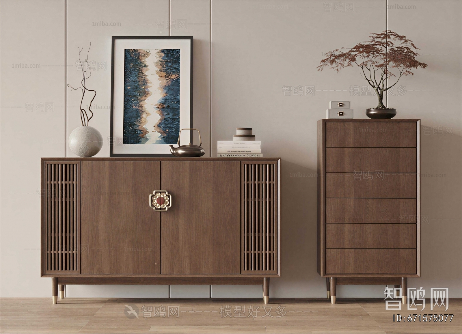 New Chinese Style Side Cabinet